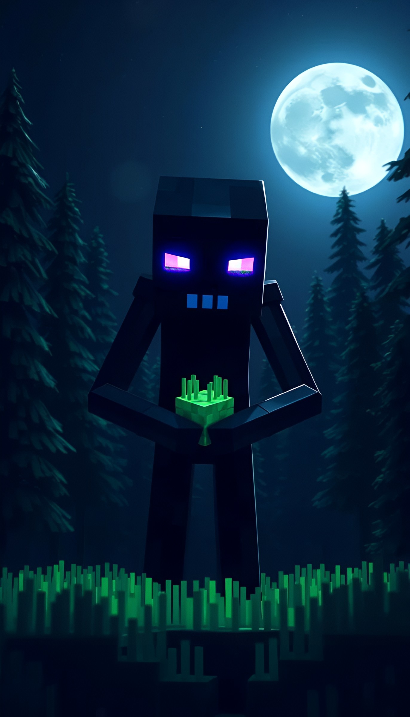 Minecraft Enderman Night - minecraft wallpaper for OpersCraft