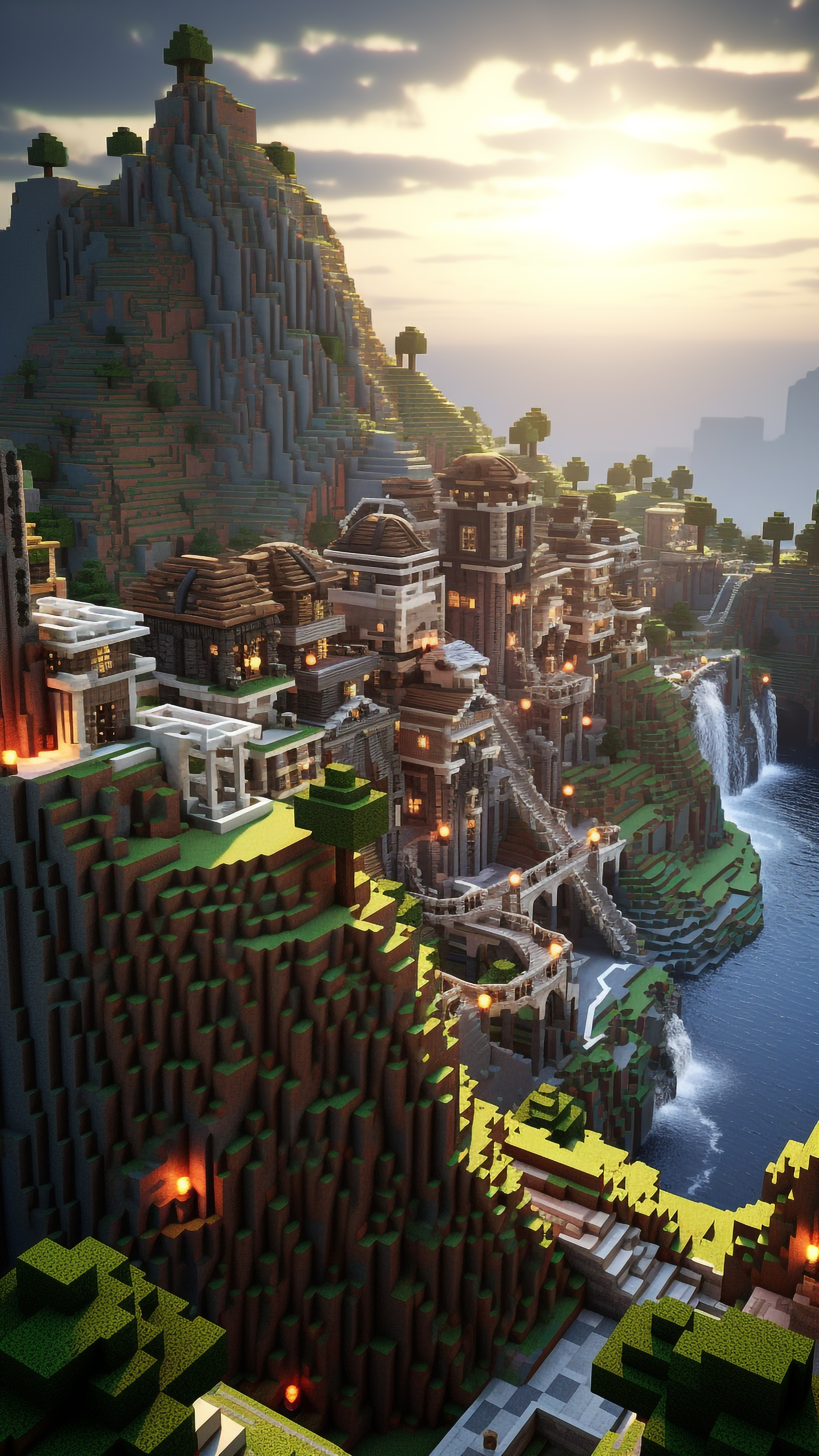 Minecraft Mountain Village - minecraft wallpaper for OpersCraft