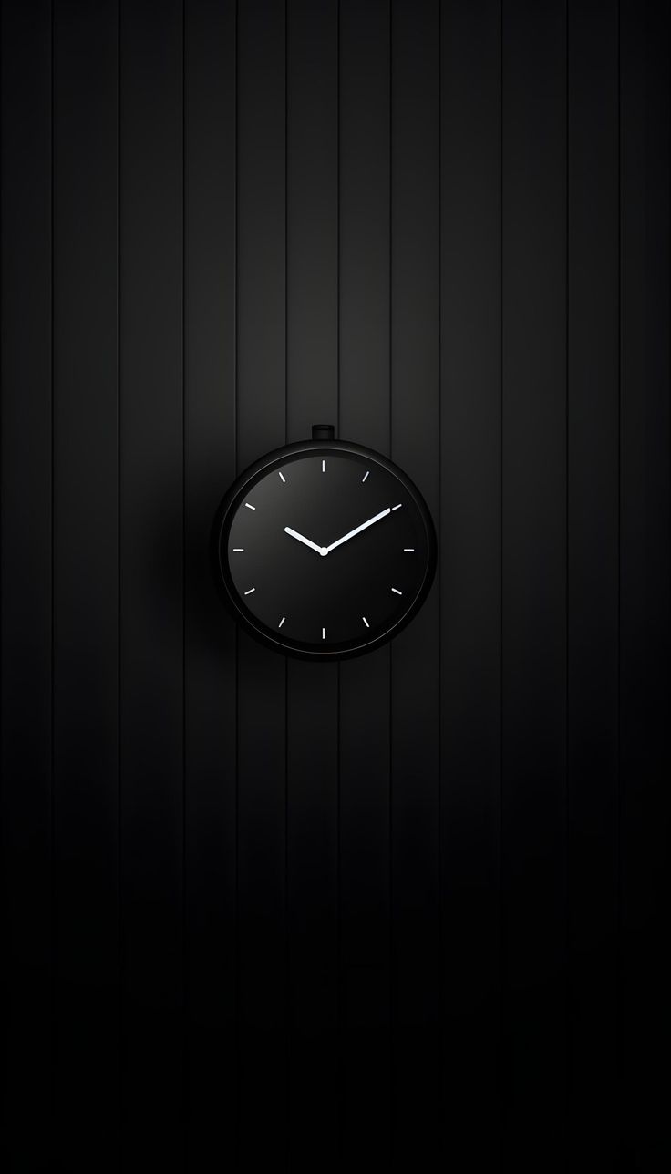 Minimalist Black Clock - minimal wallpaper for OpersCraft