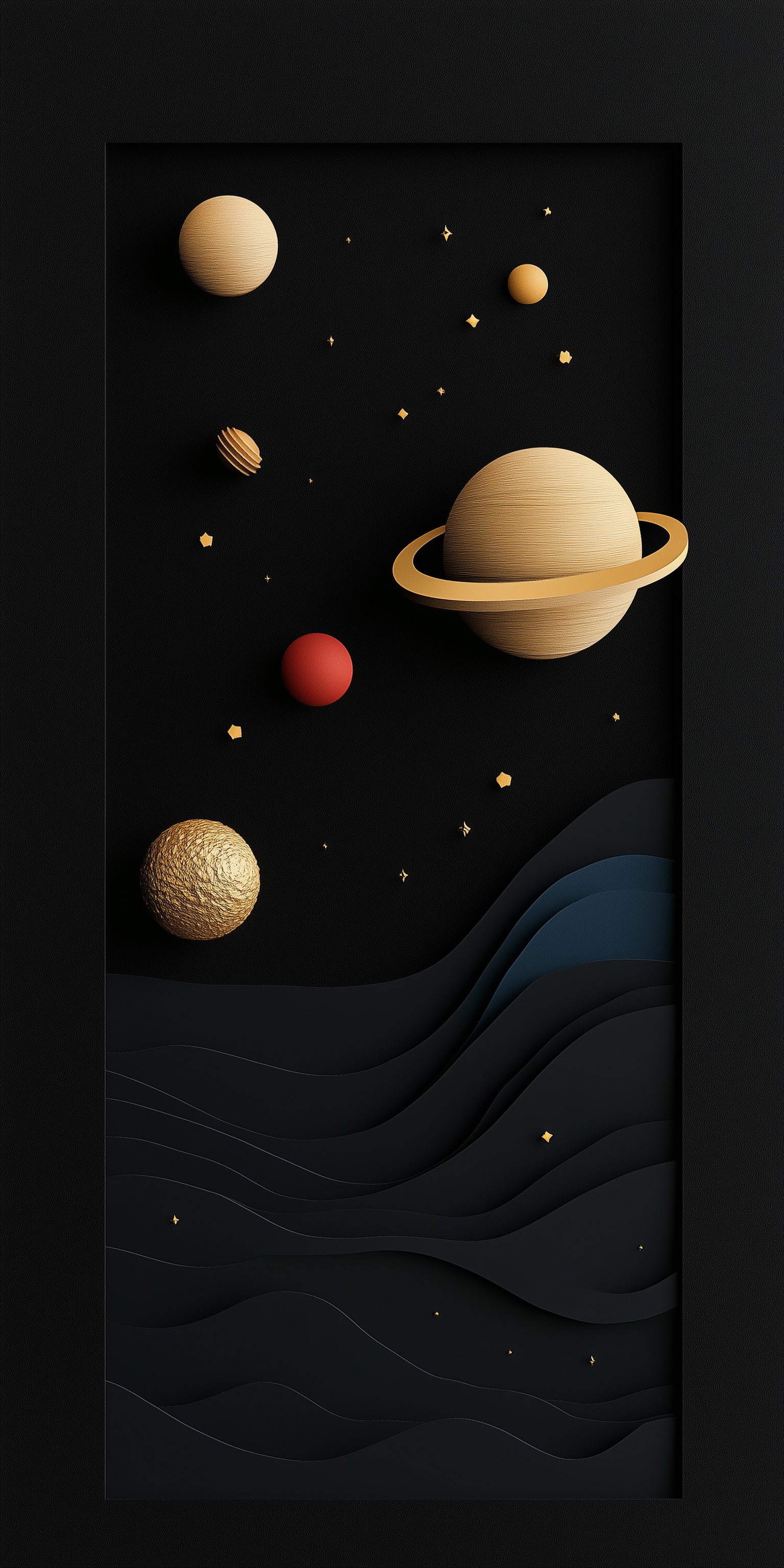 Minimalist Celestial Planetscape Art - space wallpaper for OpersCraft
