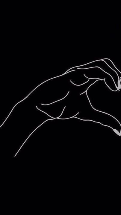 Minimalist Hand Heart Outline - minimal wallpaper for OpersCraft