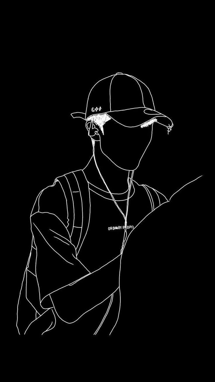 Minimalist Line Art Portrait - line art wallpaper for OpersCraft