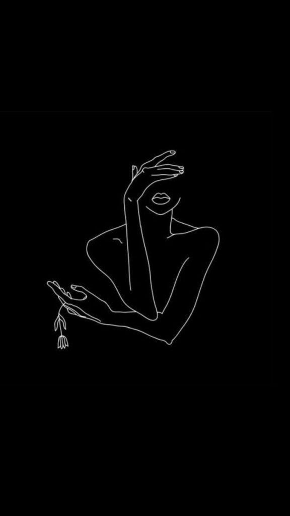 Minimalist Woman Line Art - line art wallpaper for OpersCraft