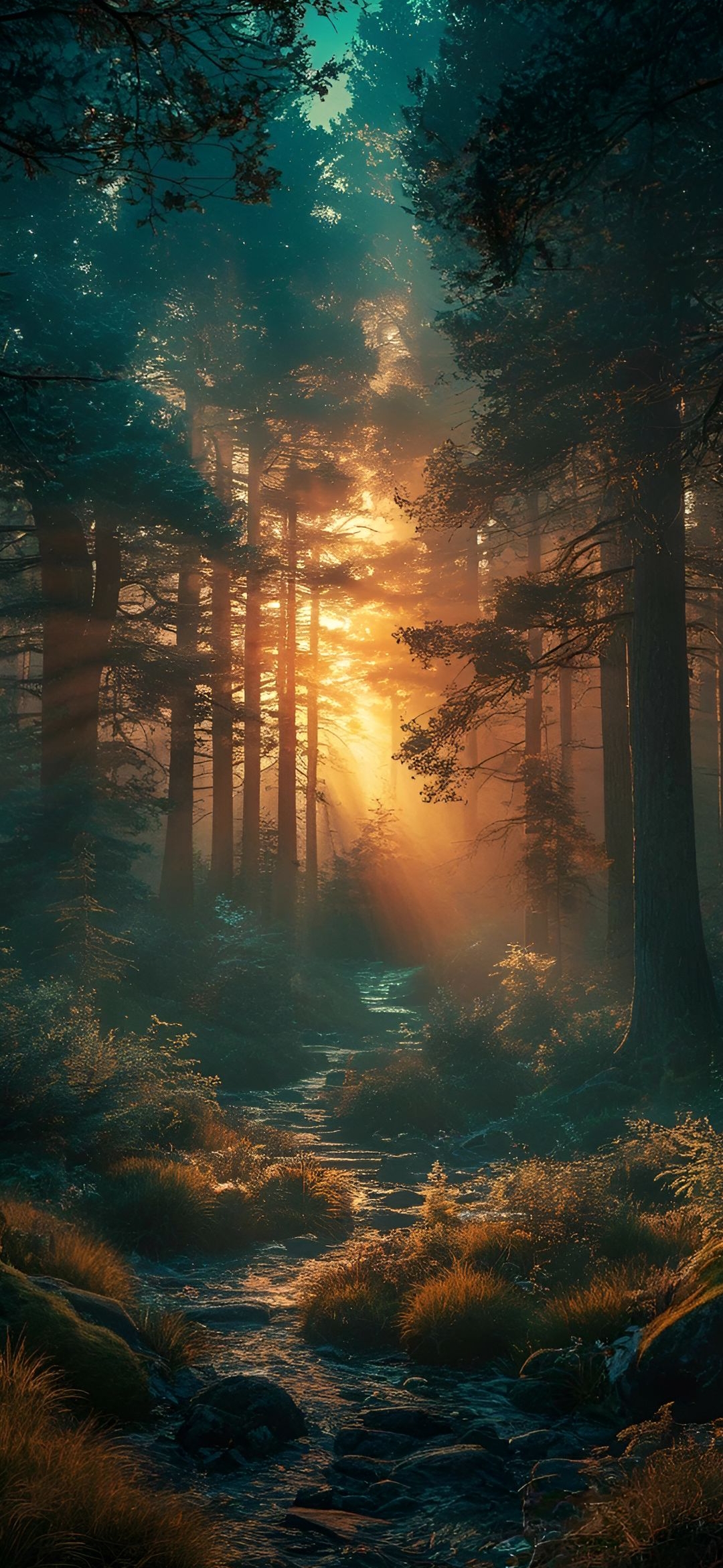 Misty Forest Sunrise - forest wallpaper for OpersCraft
