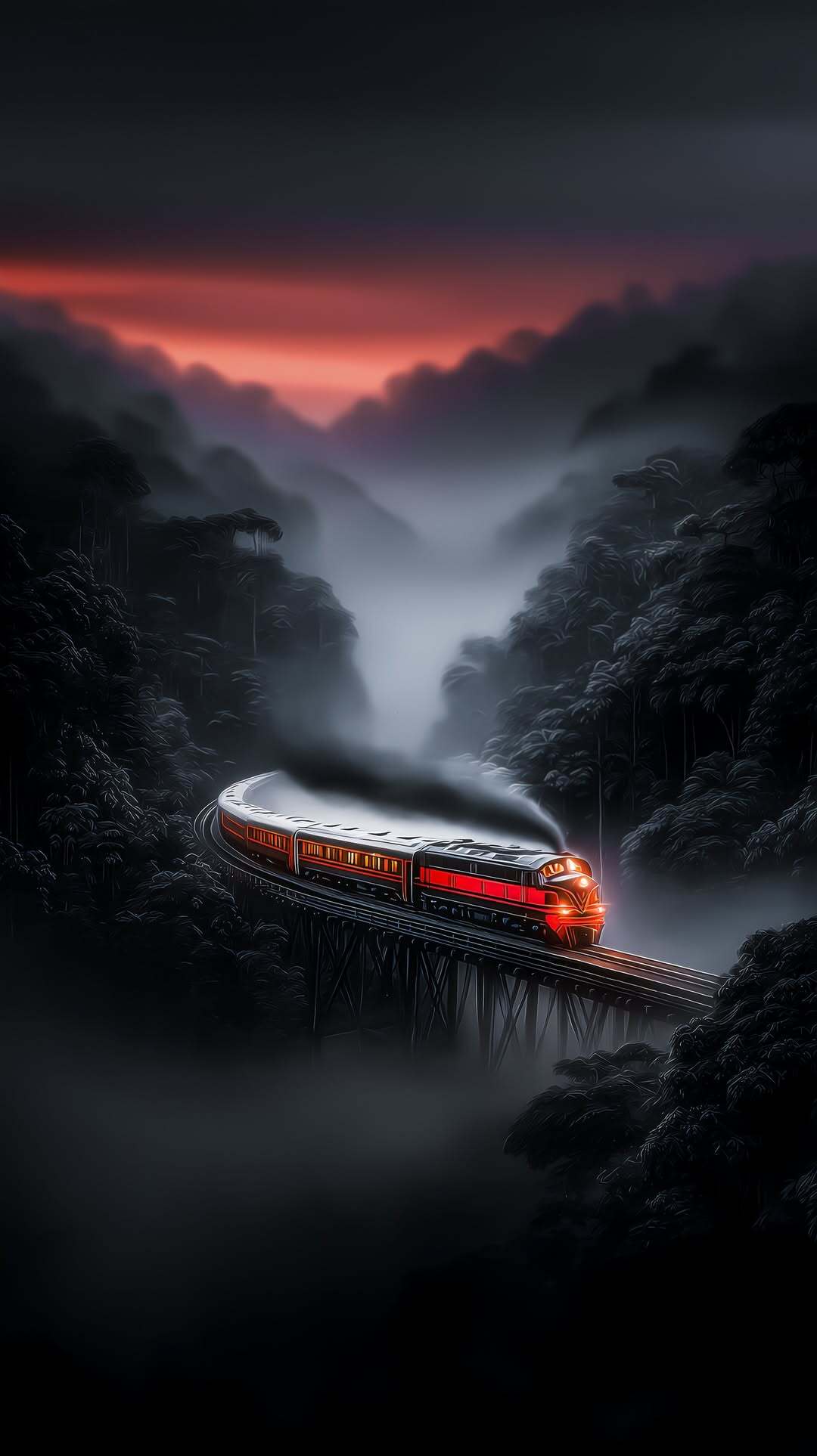 Misty Mountain Train - vintage wallpaper for OpersCraft