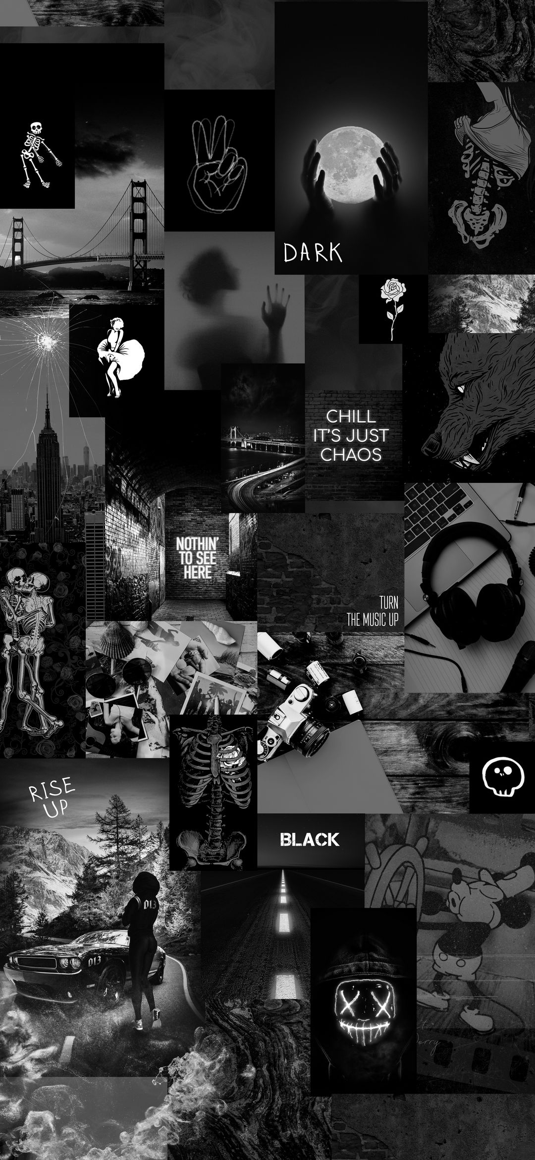 Monochrome Aesthetic Collage - gothic wallpaper for OpersCraft