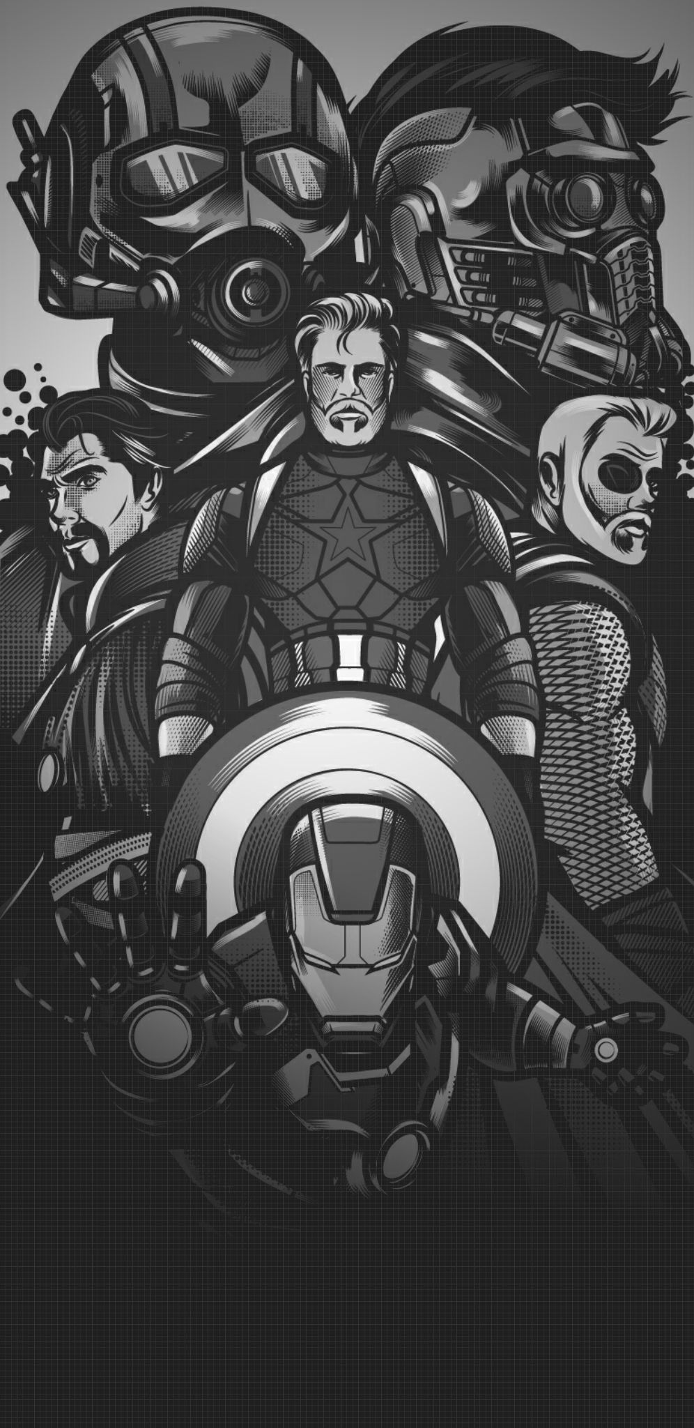 Monochrome Avengers Assemble - marvel wallpaper for OpersCraft