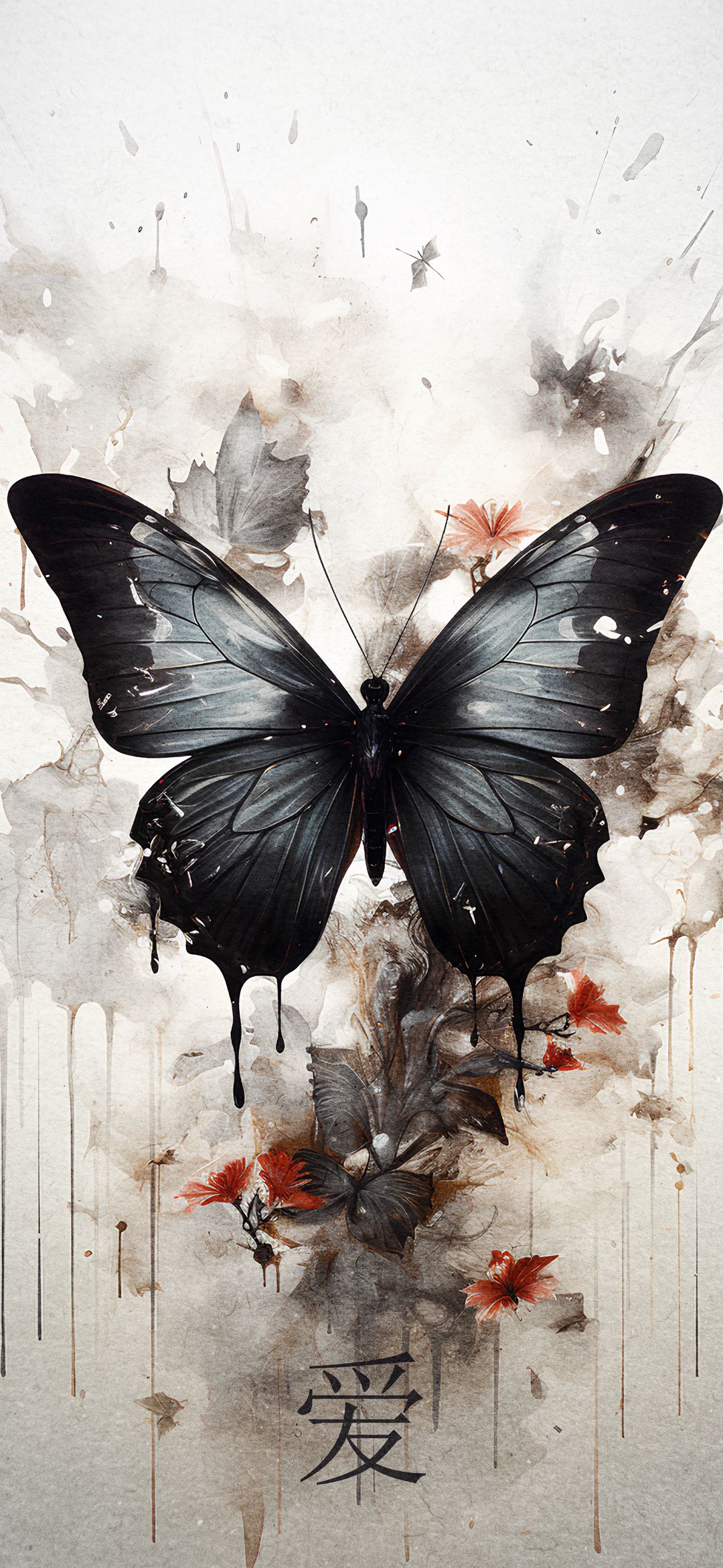 Monochrome_Butterfly_Floral_Art - art wallpaper for OpersCraft