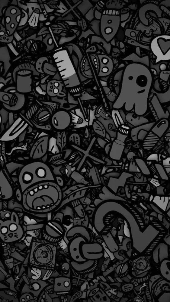 Monochrome Doodle Chaos - random wallpaper for OpersCraft