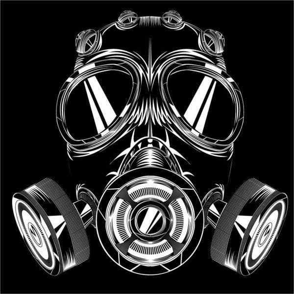 Monochrome Gas Mask Art - abstract wallpaper for OpersCraft