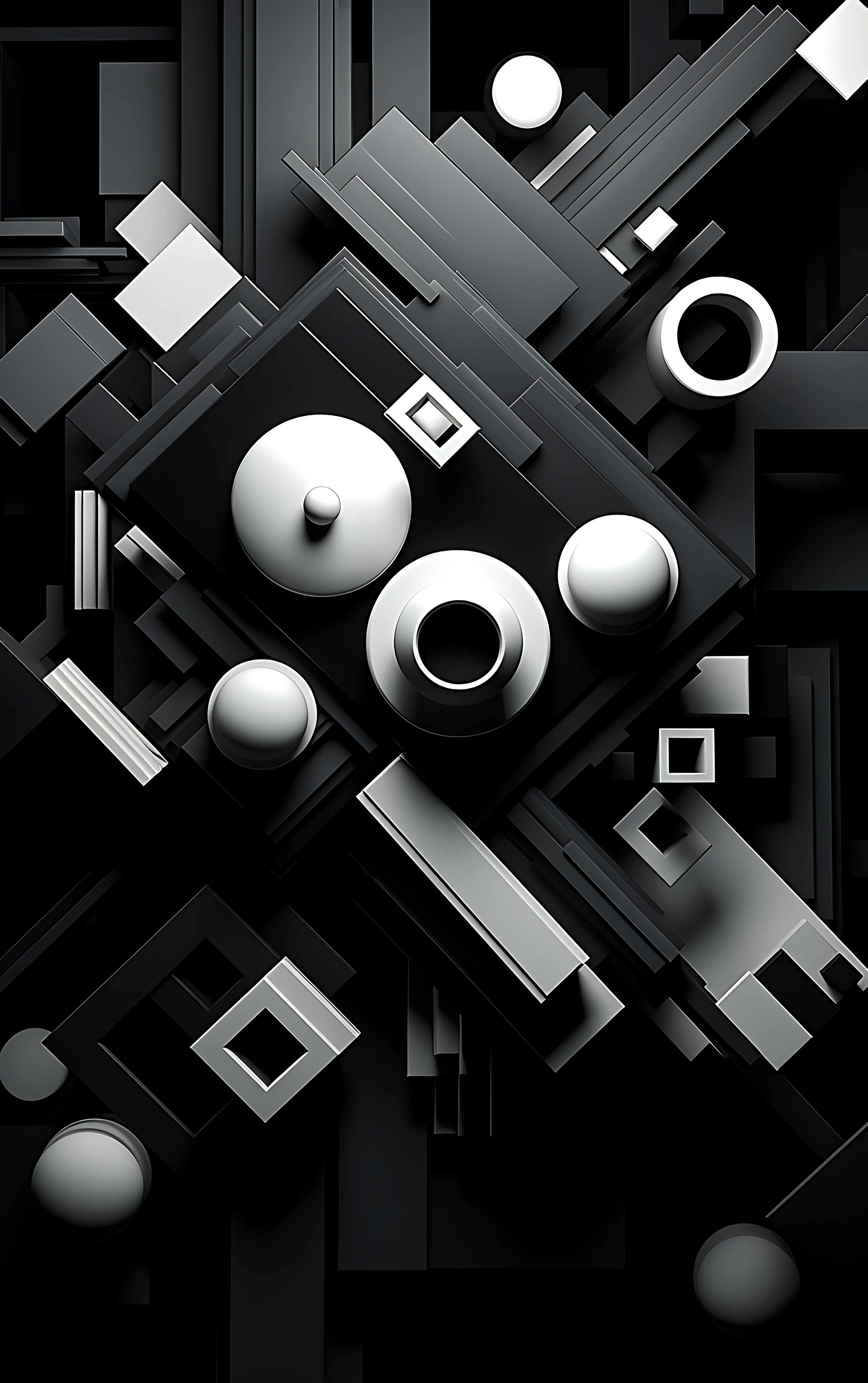 Monochrome Geometric Composition - abstract wallpaper for OpersCraft