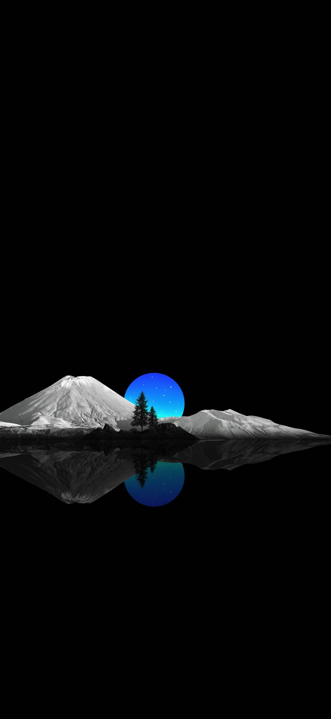 Monochrome Mountain Reflection - minimal wallpaper for OpersCraft