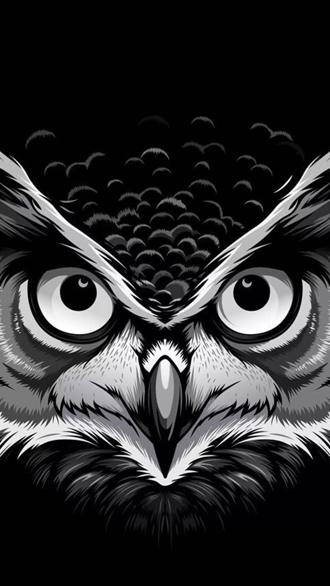 Monochrome Owl Gaze - animals wallpaper for OpersCraft