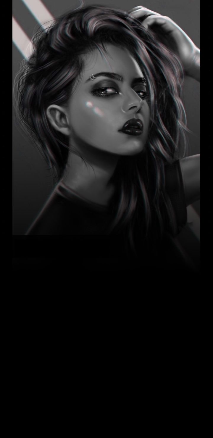 Monochrome Pierced Portrait - girl wallpaper for OpersCraft