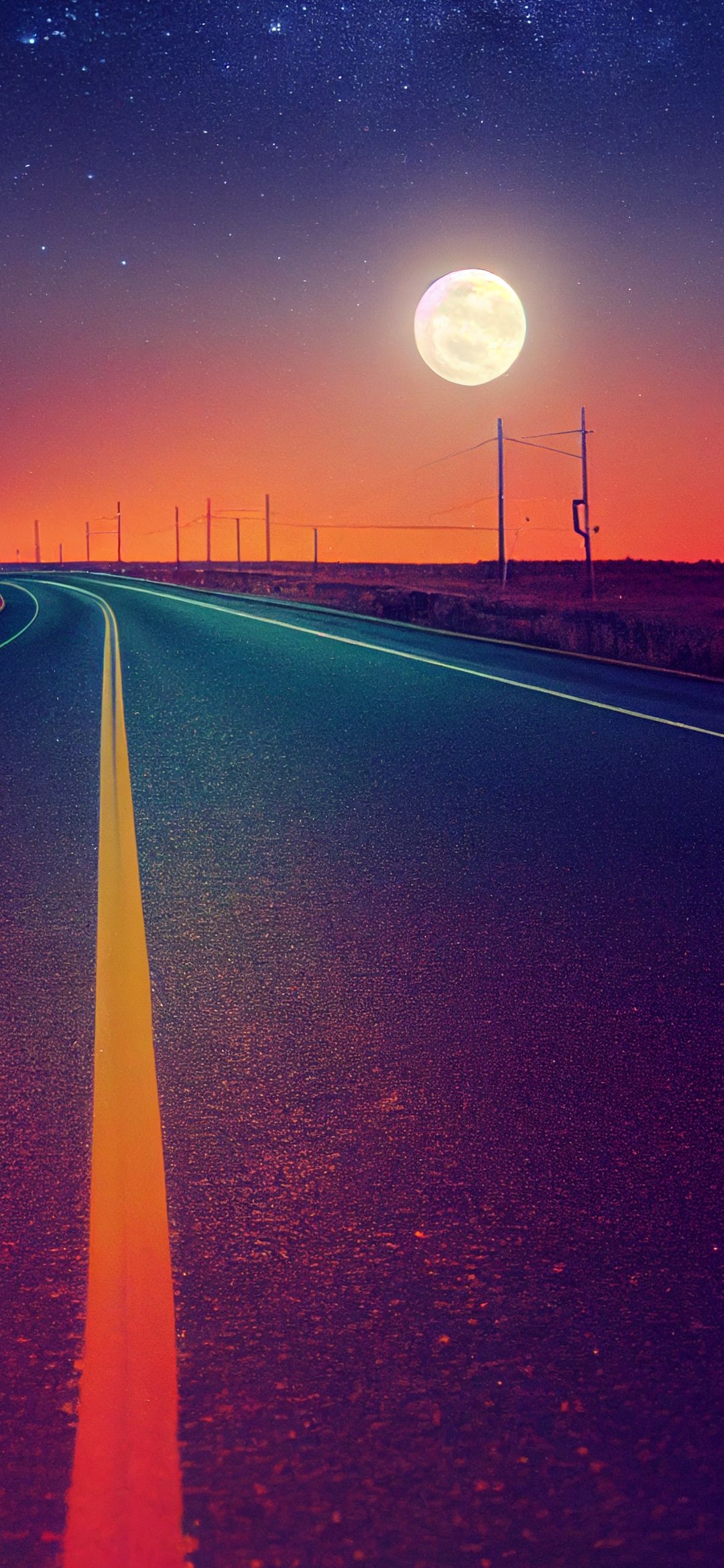 Moonlit Road Trip - road wallpaper for OpersCraft