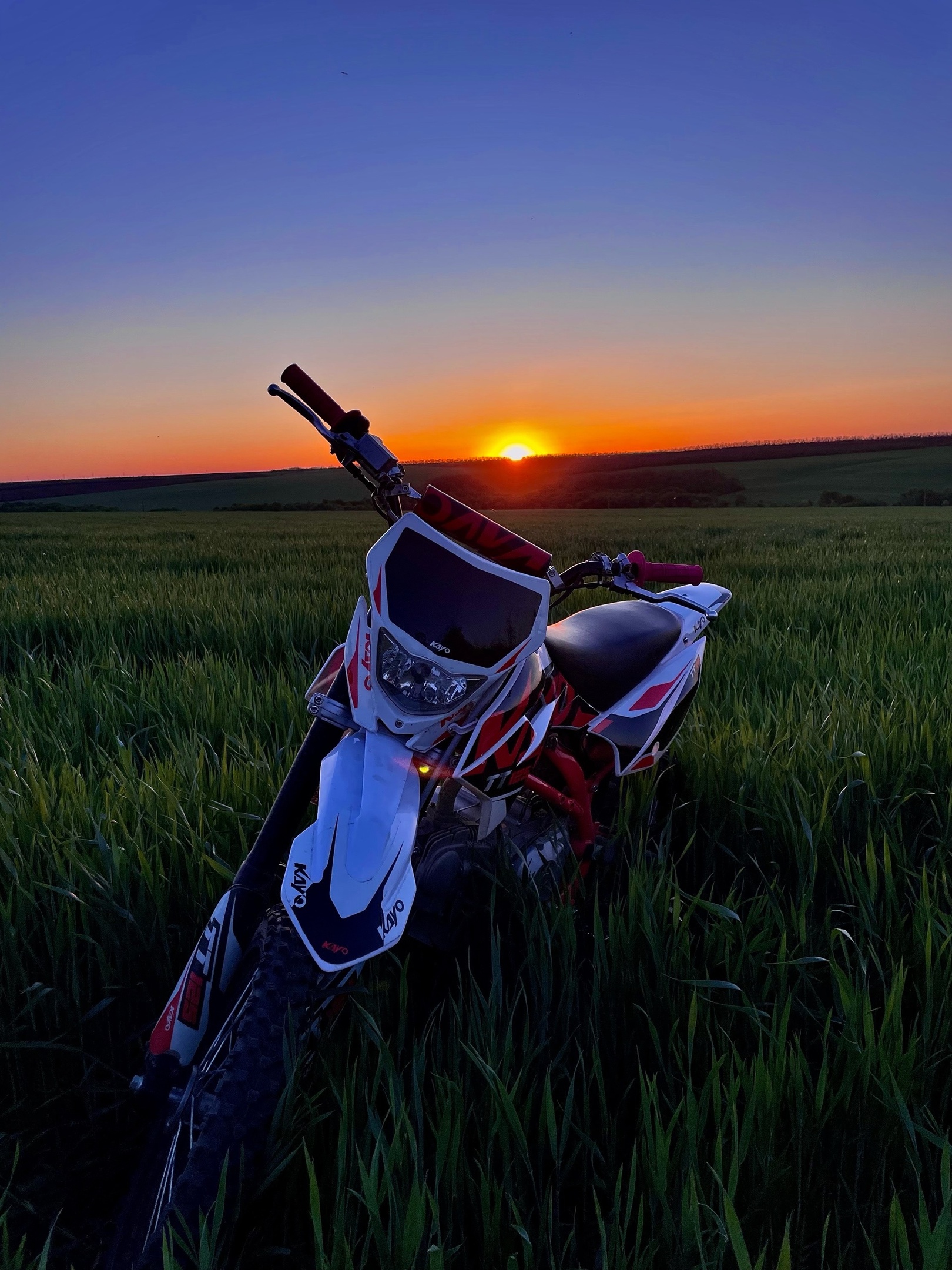 Motorbike Sunset Field - motorcycle wallpaper for OpersCraft