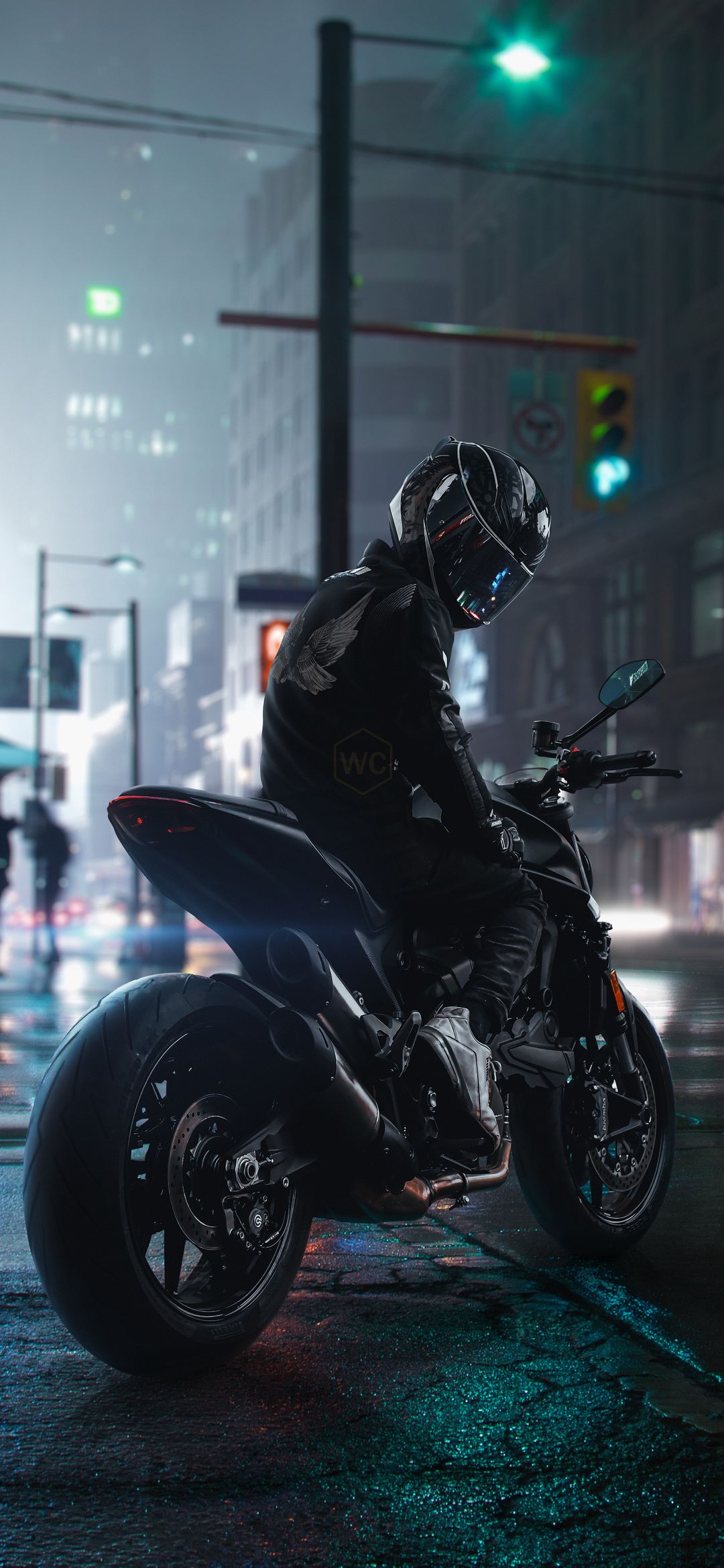 Motorcycle in Rainy City - motorcycle wallpaper for OpersCraft