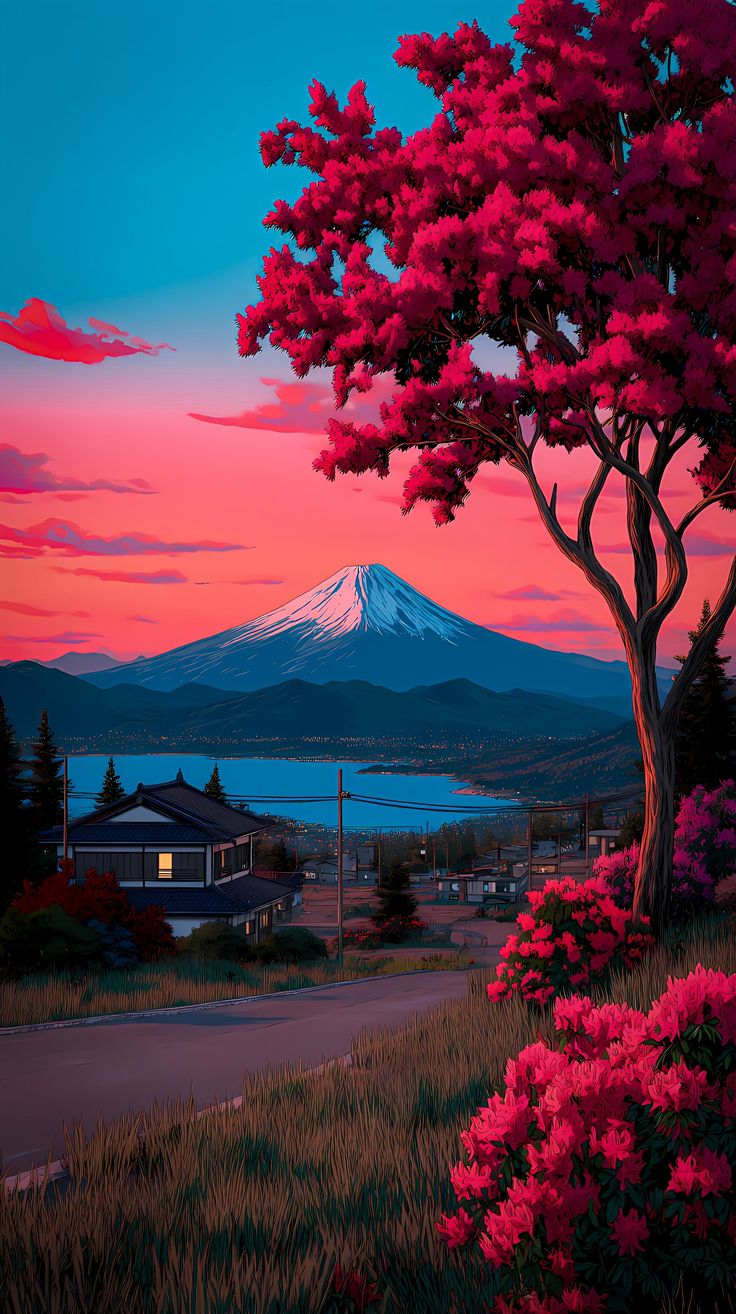 Mount Fuji Sunset View - landscape wallpaper for OpersCraft