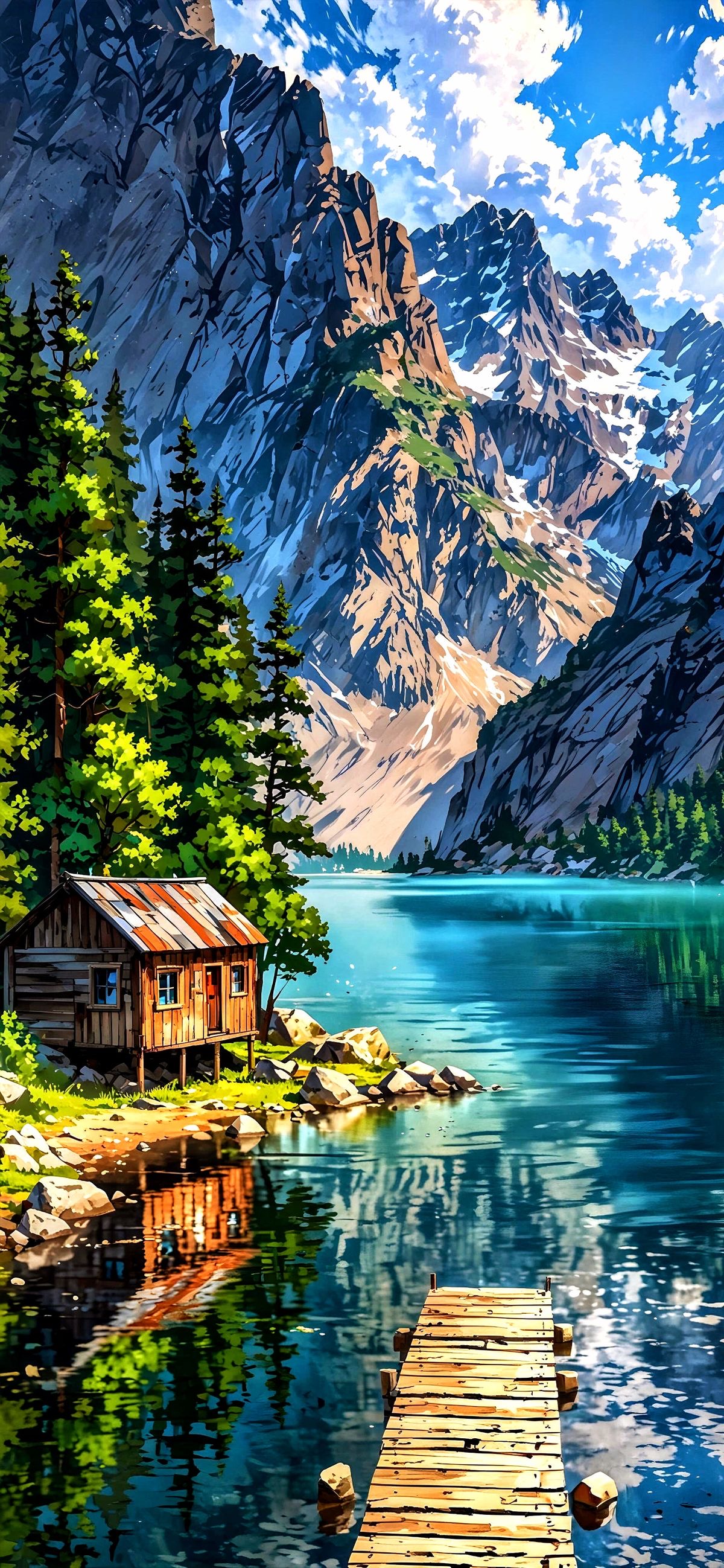 Mountain Lake Cabin Retreat - cabin wallpaper for OpersCraft
