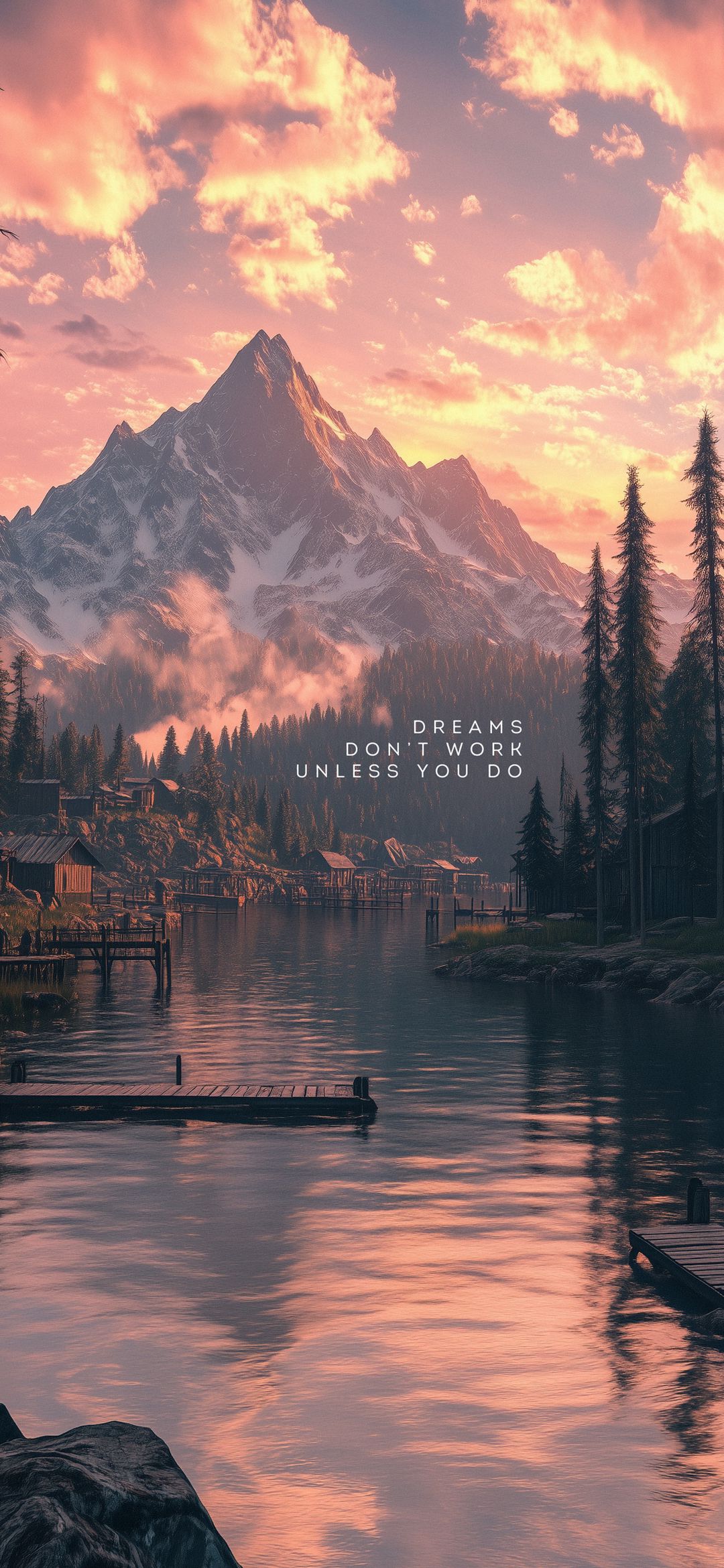 Mountain Lake Sunset - quotes wallpaper for OpersCraft