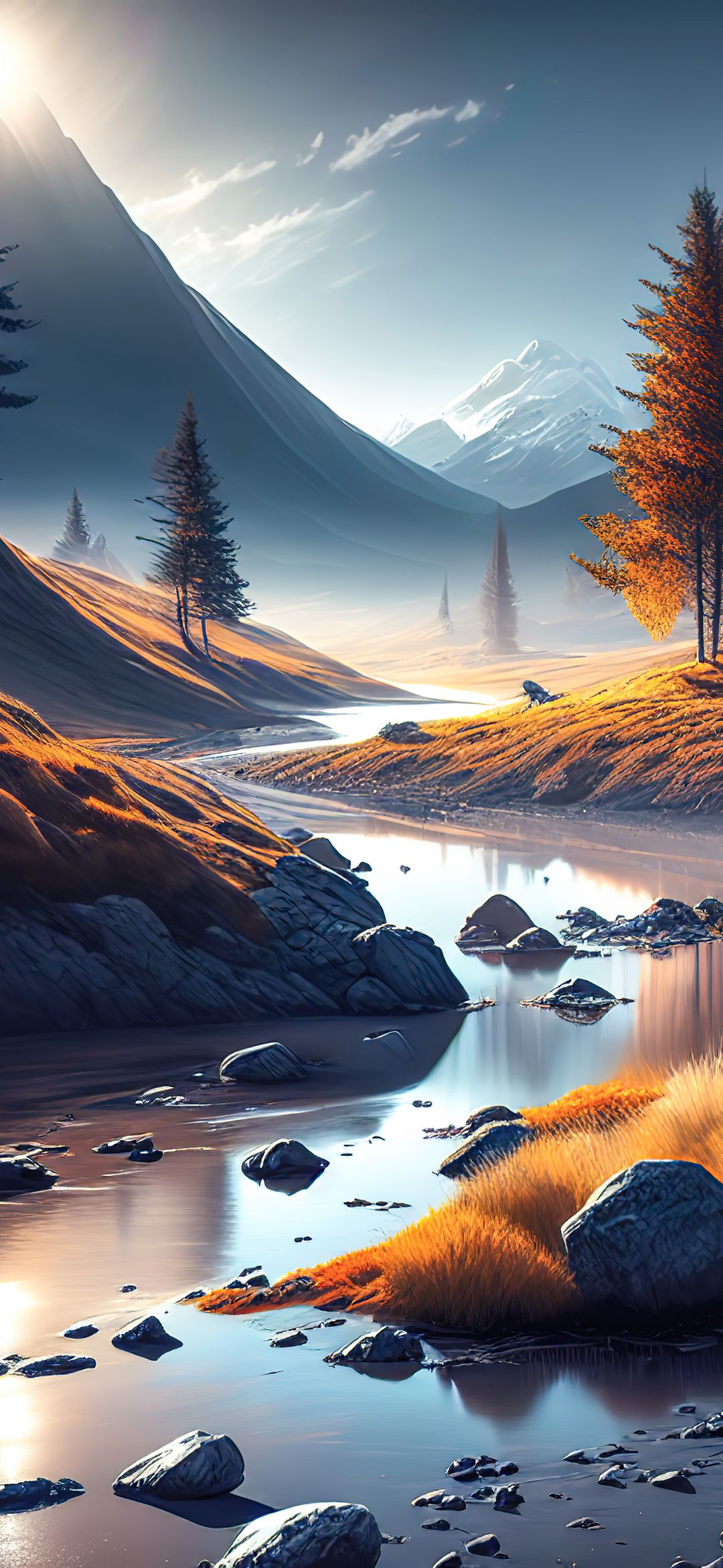 Mountain River Landscape - landscape wallpaper for OpersCraft