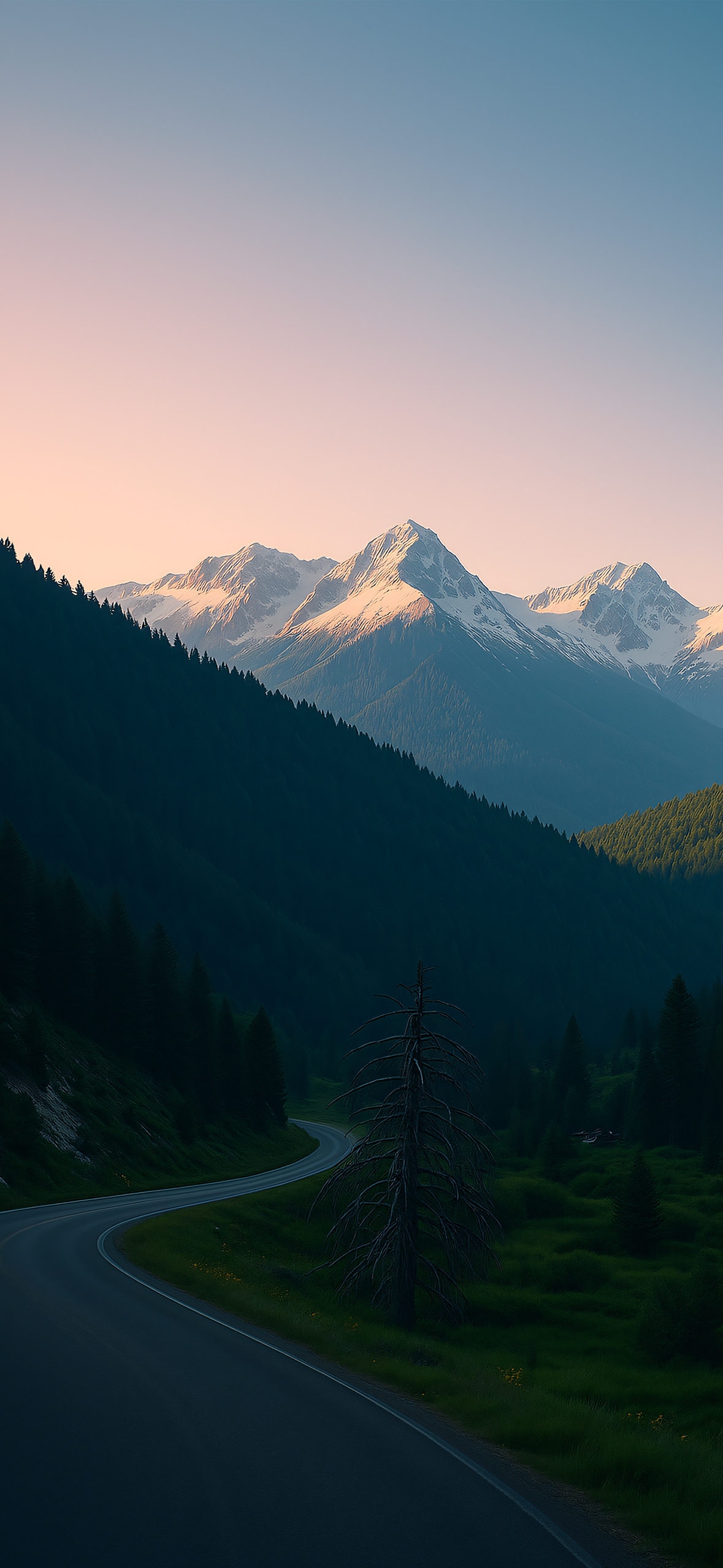 Mountain Road at Sunset - landscape wallpaper for OpersCraft