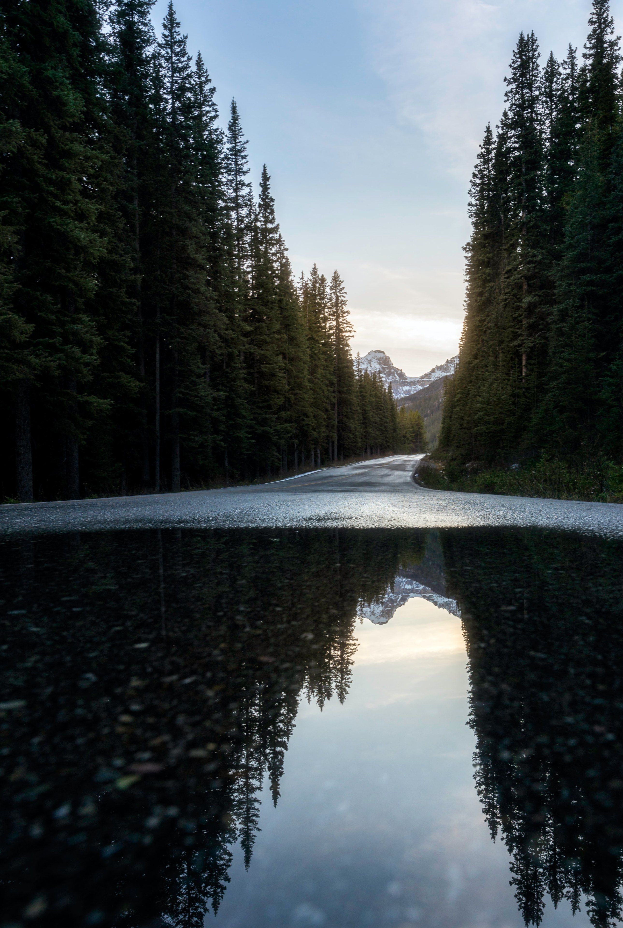 Mountain Road Reflection - landscape wallpaper for OpersCraft