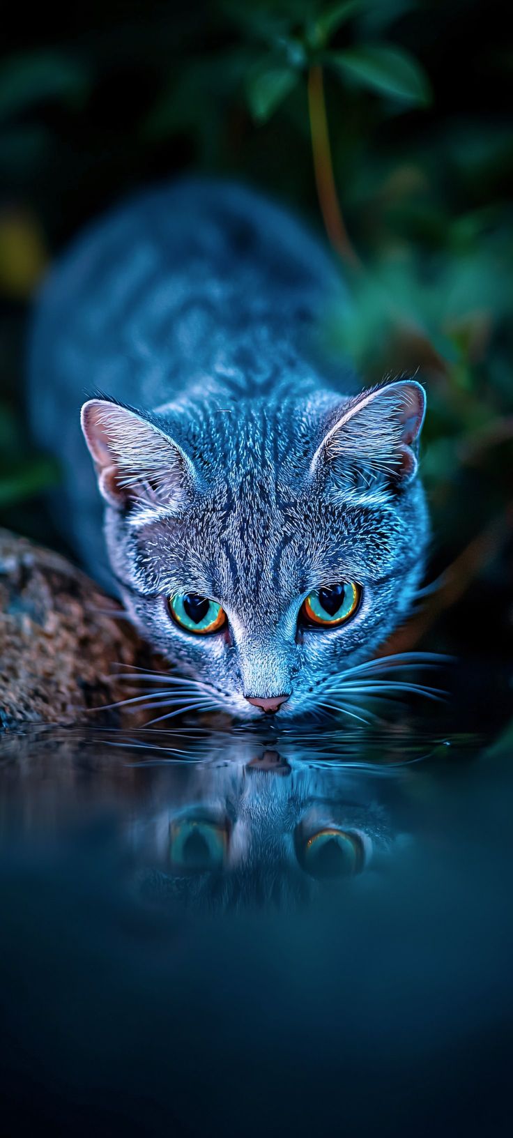 Mysterious Cat Reflection - cat wallpaper for OpersCraft