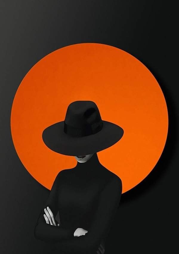 Mysterious Woman Orange Circle - dope wallpaper for OpersCraft