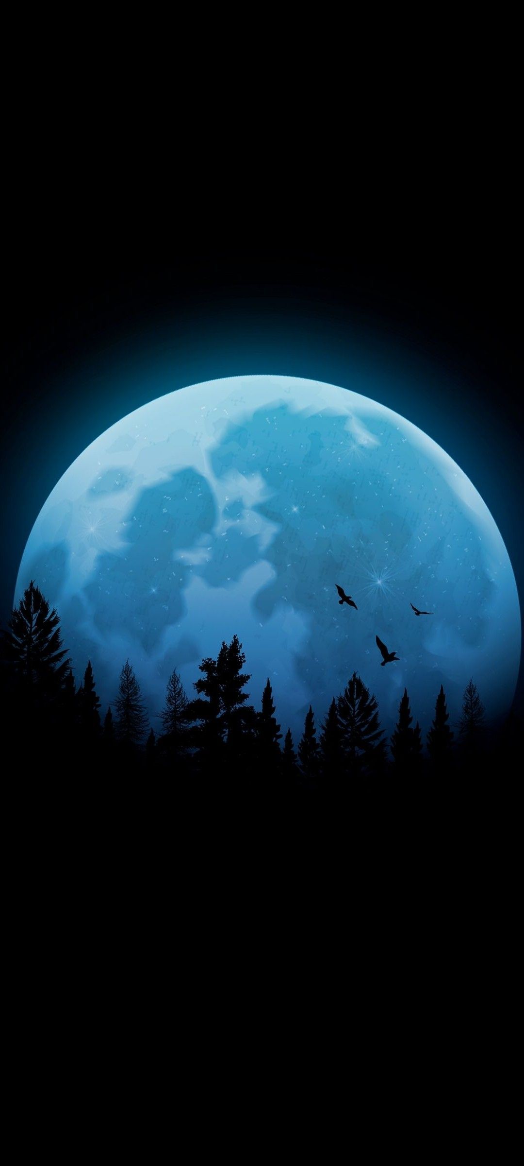 Mystic Blue Moon Forest - forest wallpaper for OpersCraft