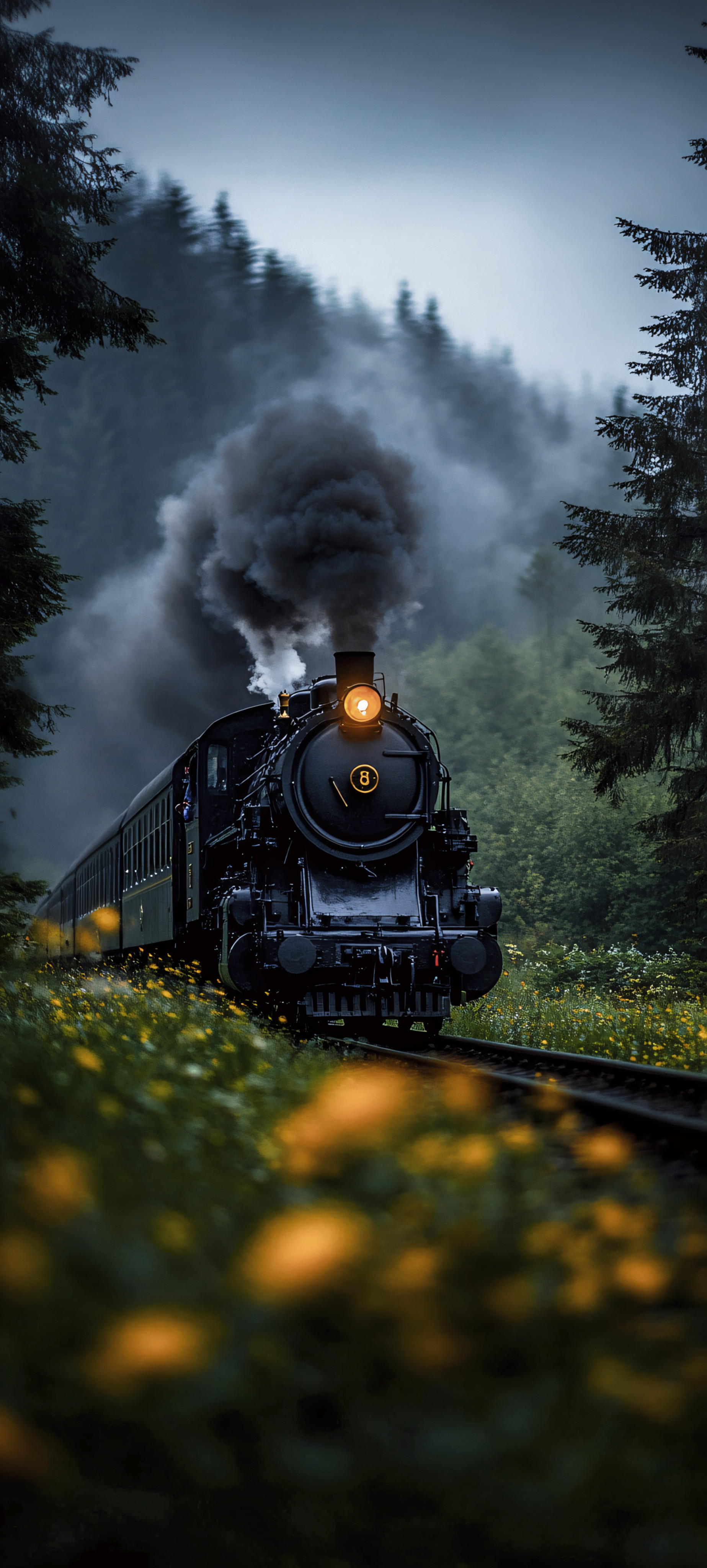 Mystic Steam Train Journey - train wallpaper for OpersCraft