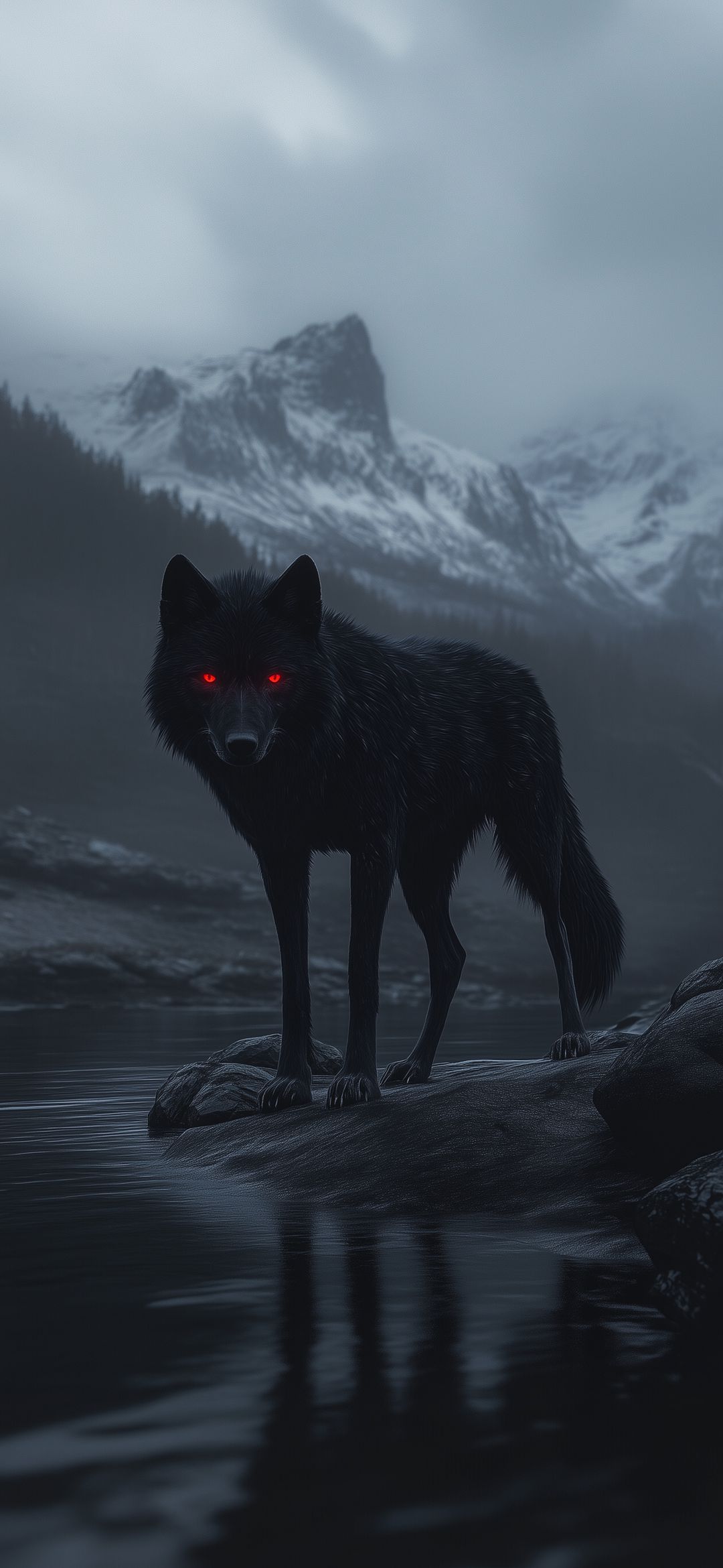 Mystic Wolf Glowing Eyes - wolf wallpaper for OpersCraft
