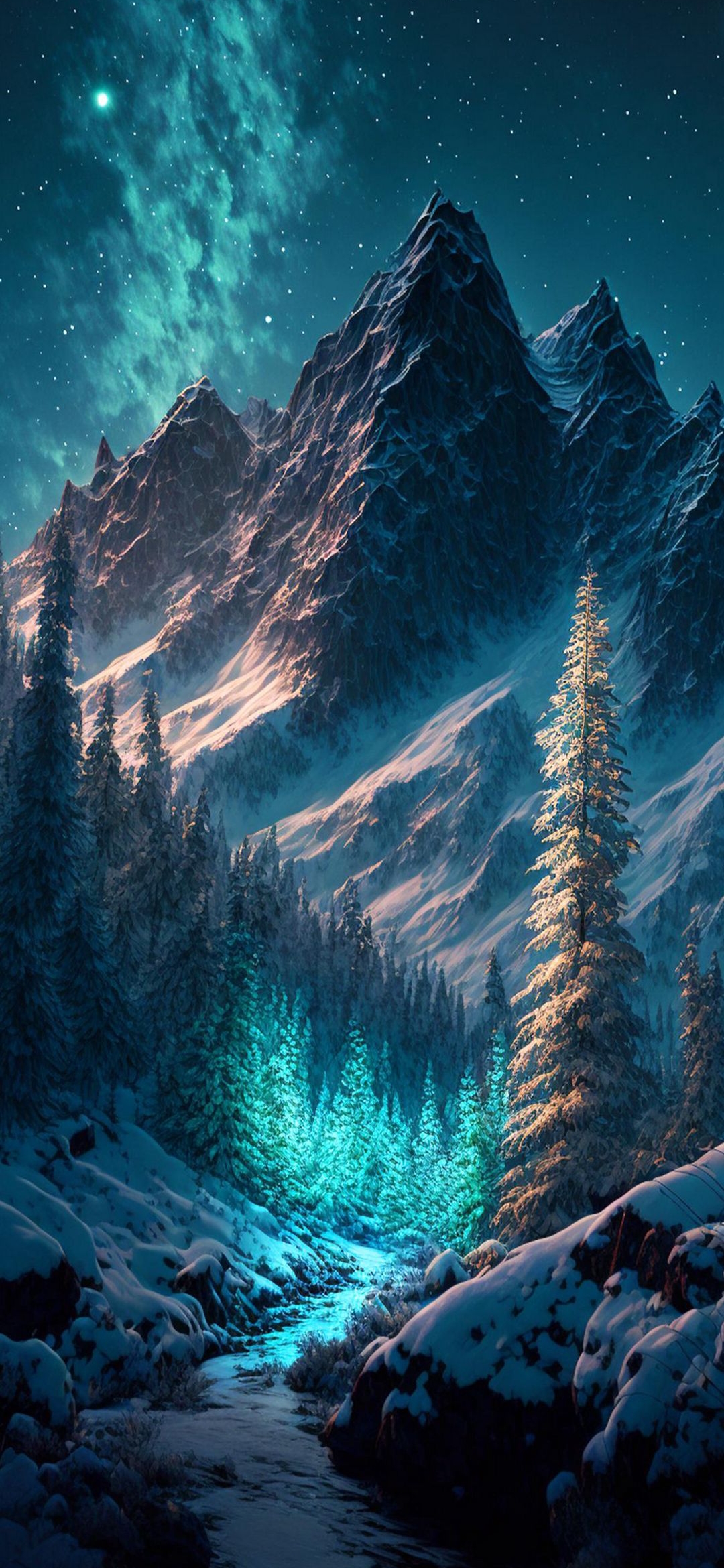 Mystical Winter Mountainscape - winter wallpaper for OpersCraft