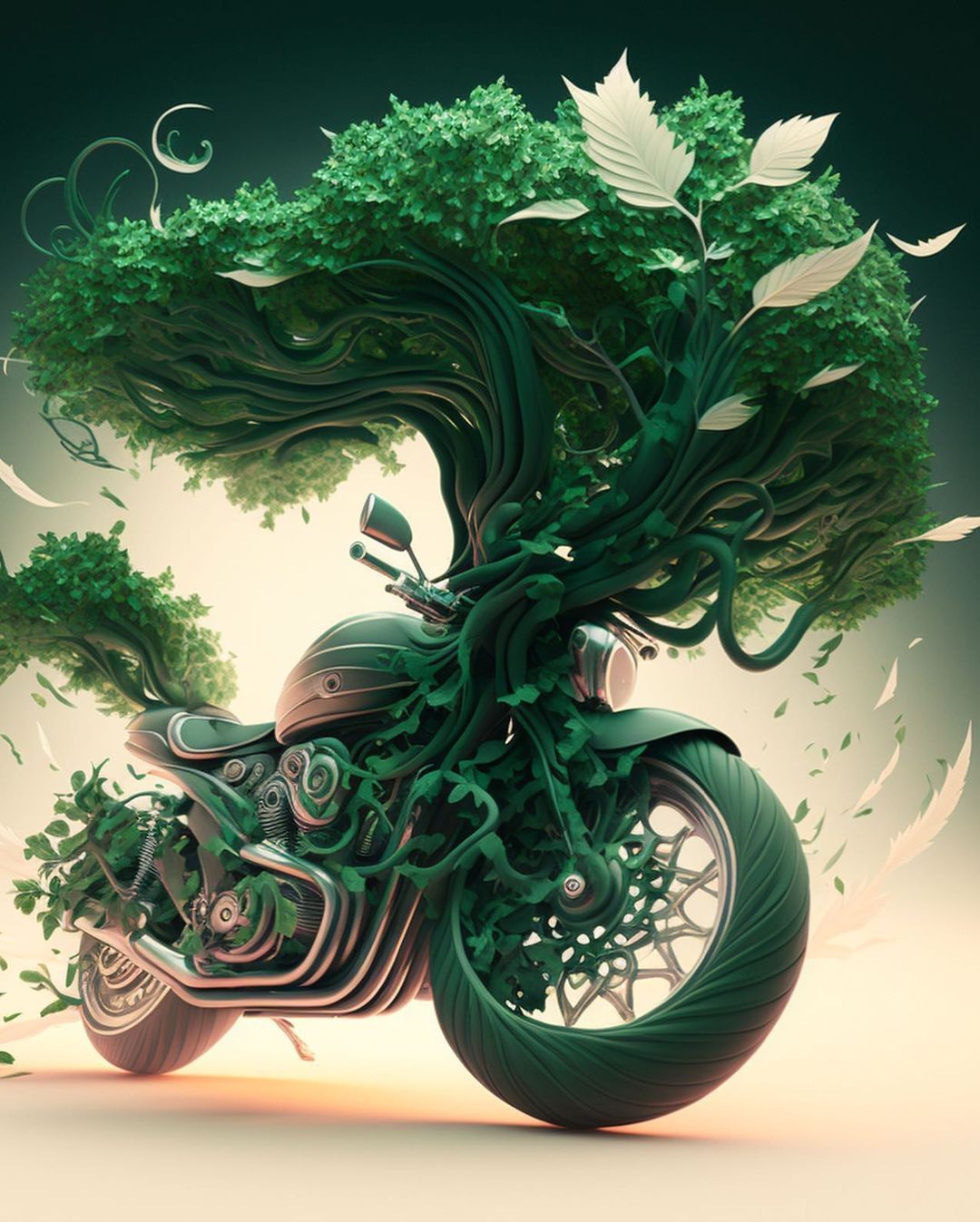 Nature's Motorcycle Embrace - motorcycle wallpaper for OpersCraft