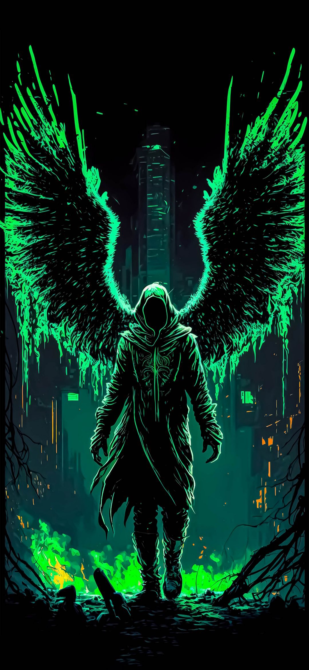 Neon Angel of the City - fantasy wallpaper for OpersCraft