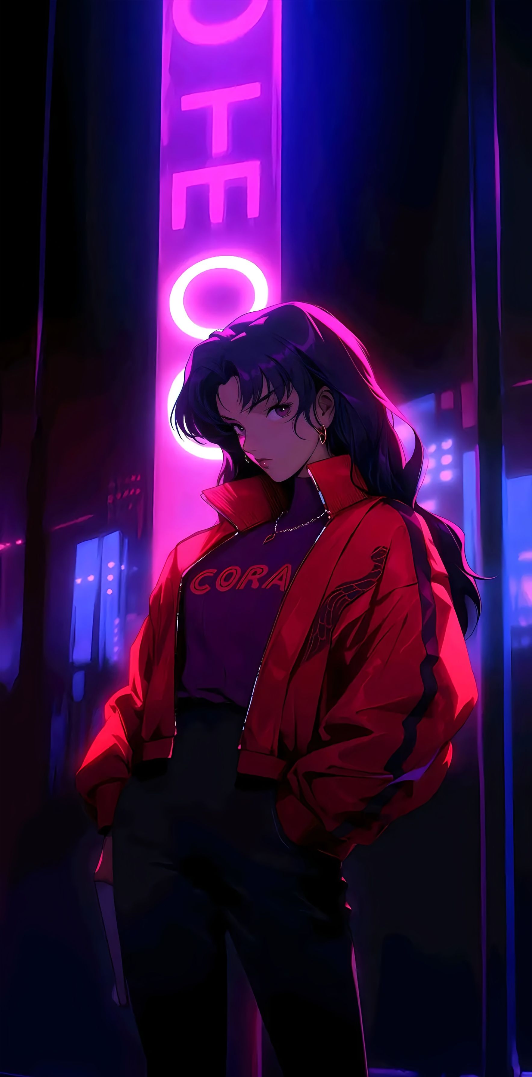 Neon Anime Girl - anime wallpaper for OpersCraft