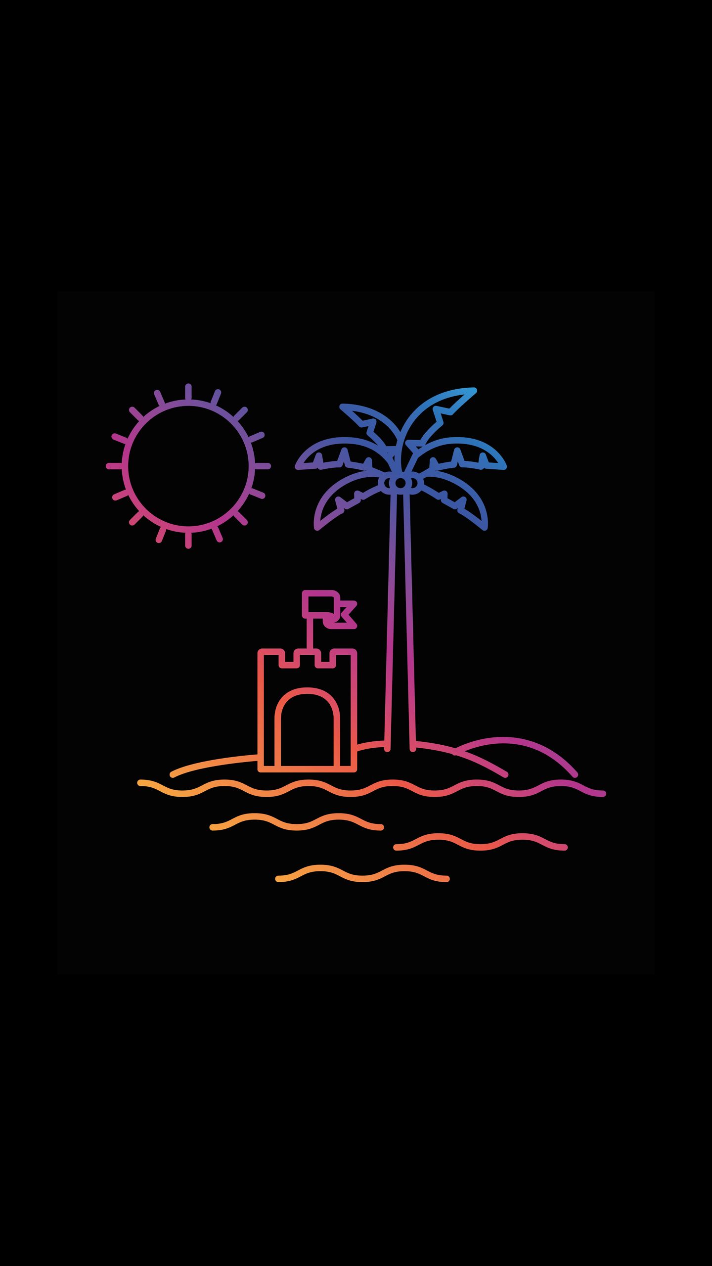 Neon Beach Outlines - beach wallpaper for OpersCraft