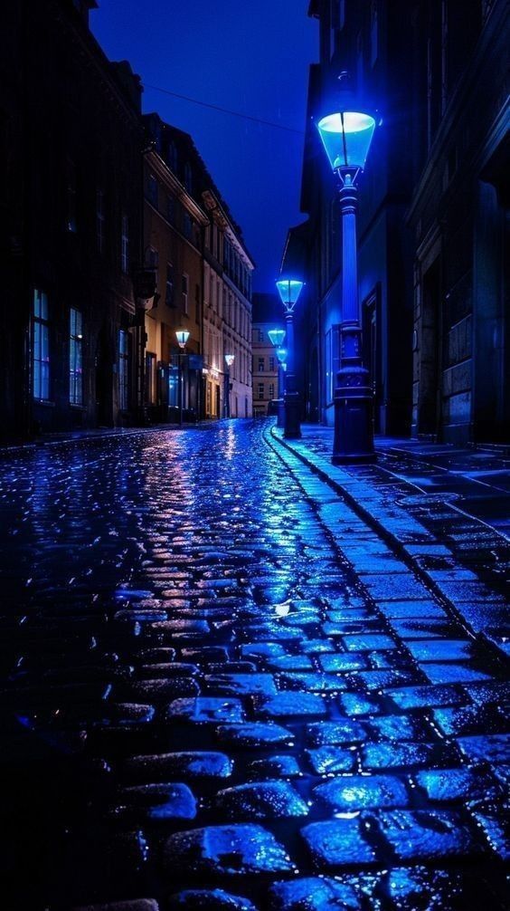 Neon Blue City Street - ghetto wallpaper for OpersCraft