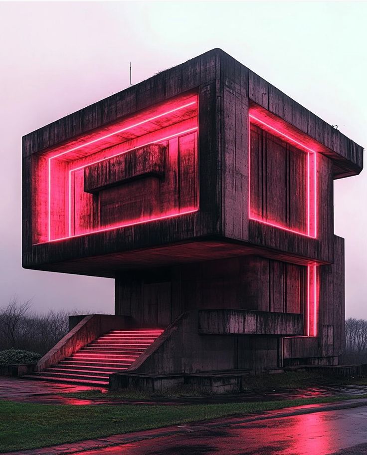Neon Brutalist Architecture - architecture wallpaper for OpersCraft