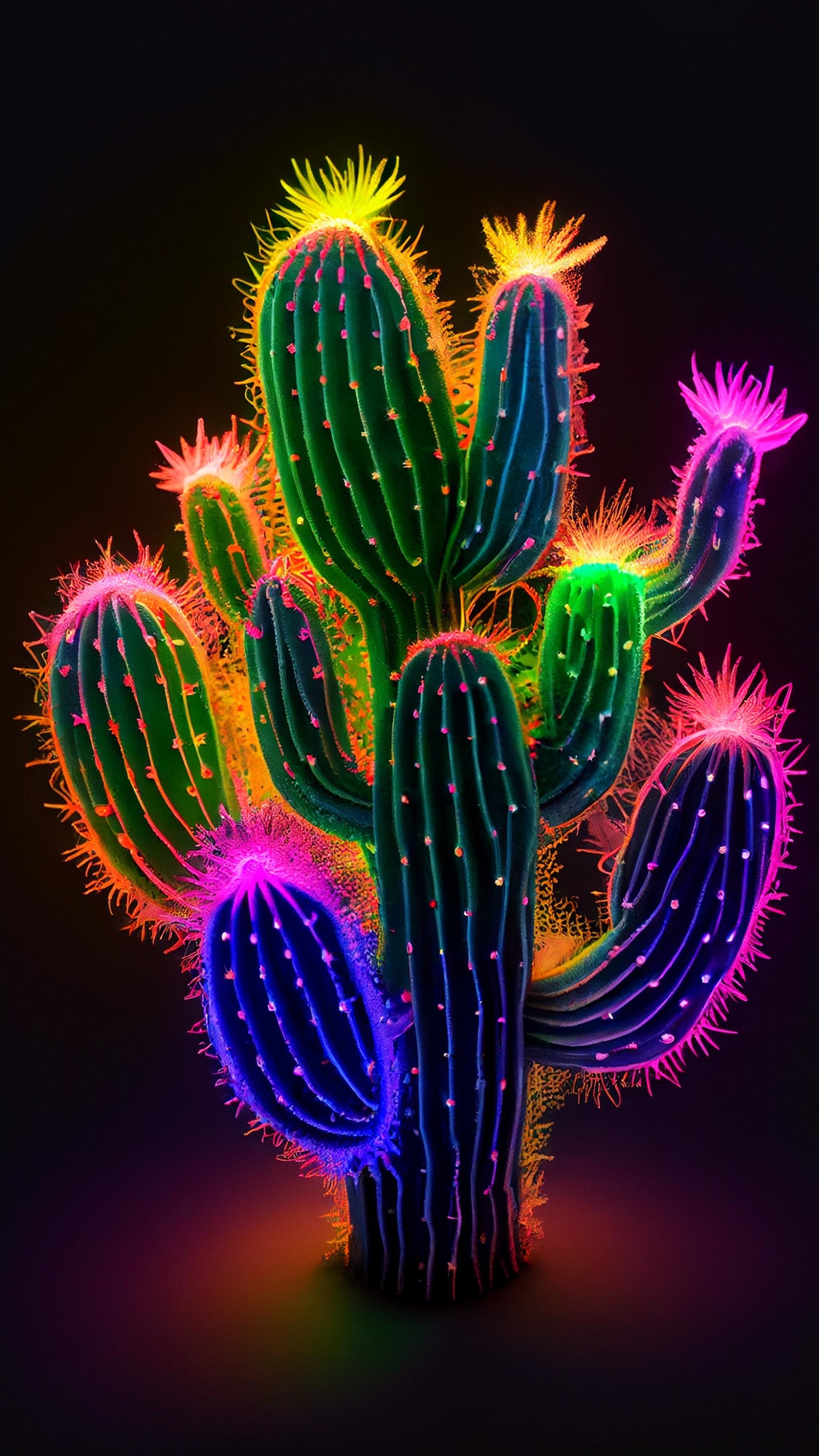Neon Cactus Bloom - random wallpaper for OpersCraft