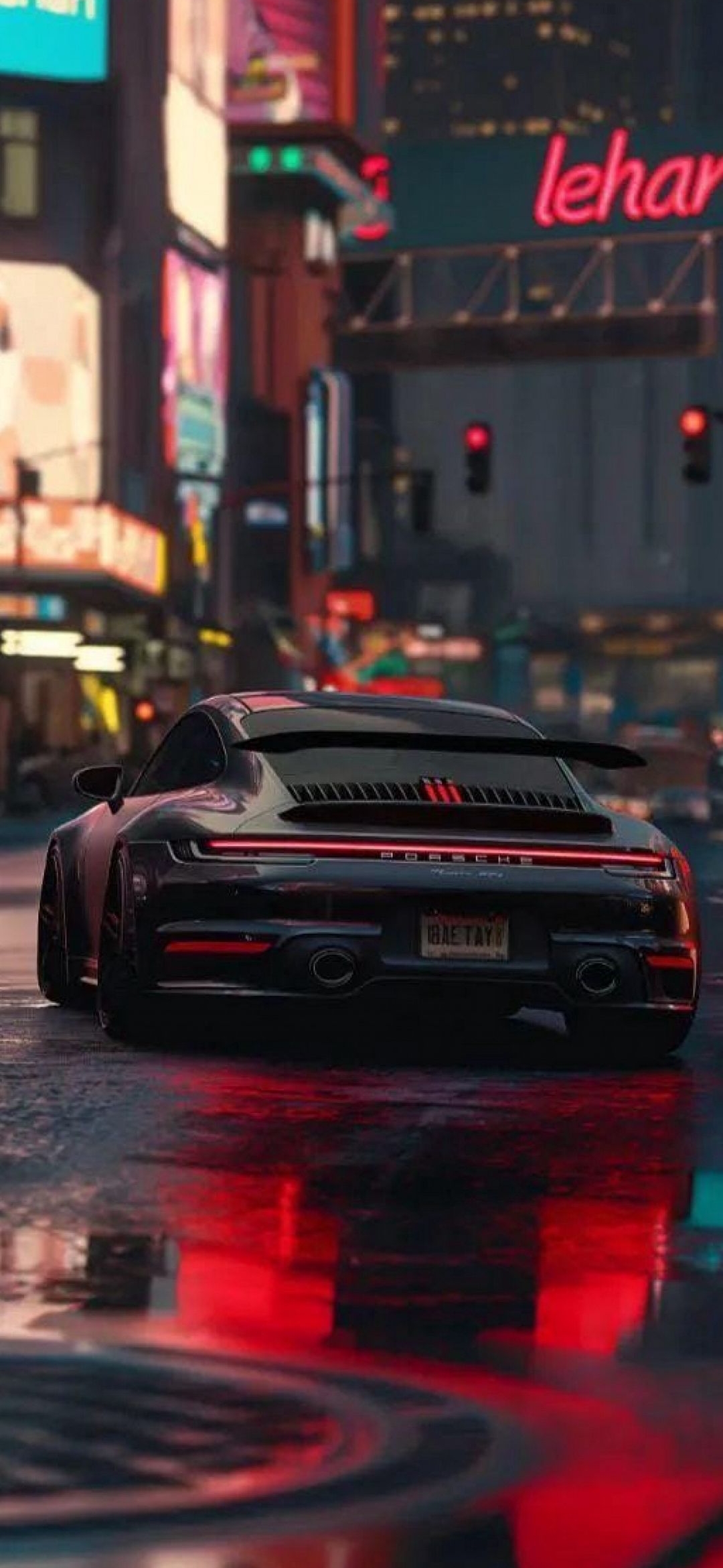 Neon City Porsche - cars wallpaper for OpersCraft