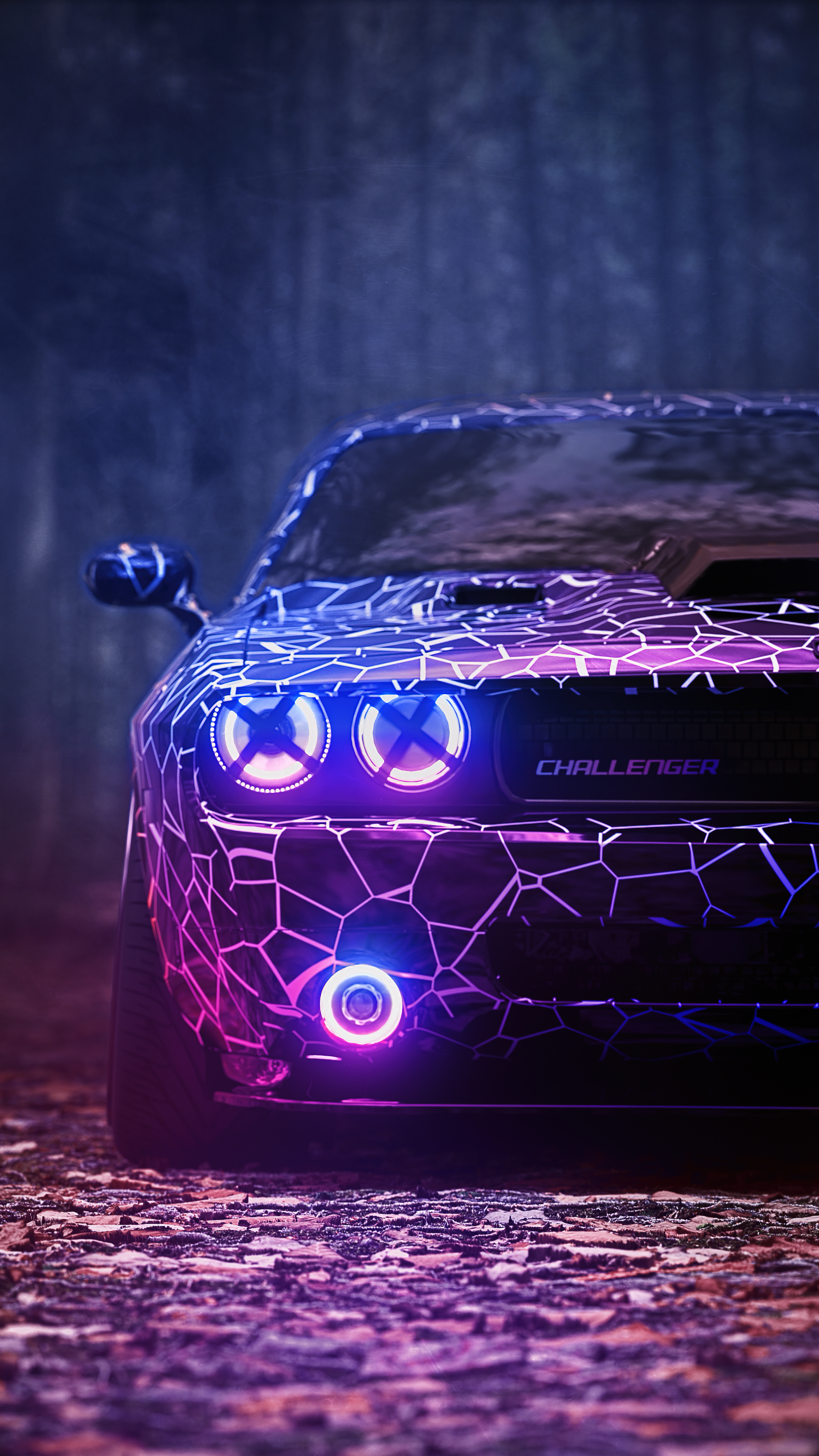Neon Cyberpunk Challenger - cars wallpaper for OpersCraft