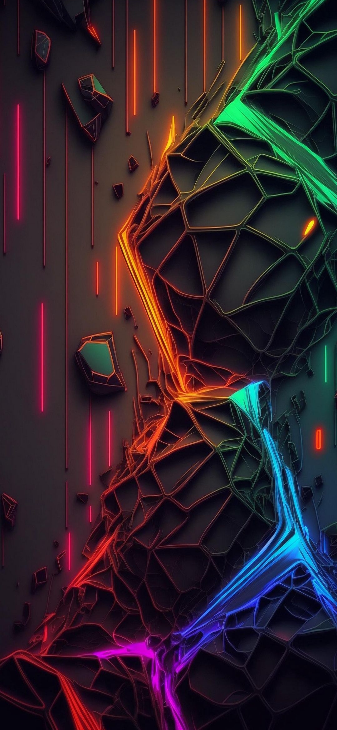 Neon Fractal Explosion - abstract wallpaper for OpersCraft