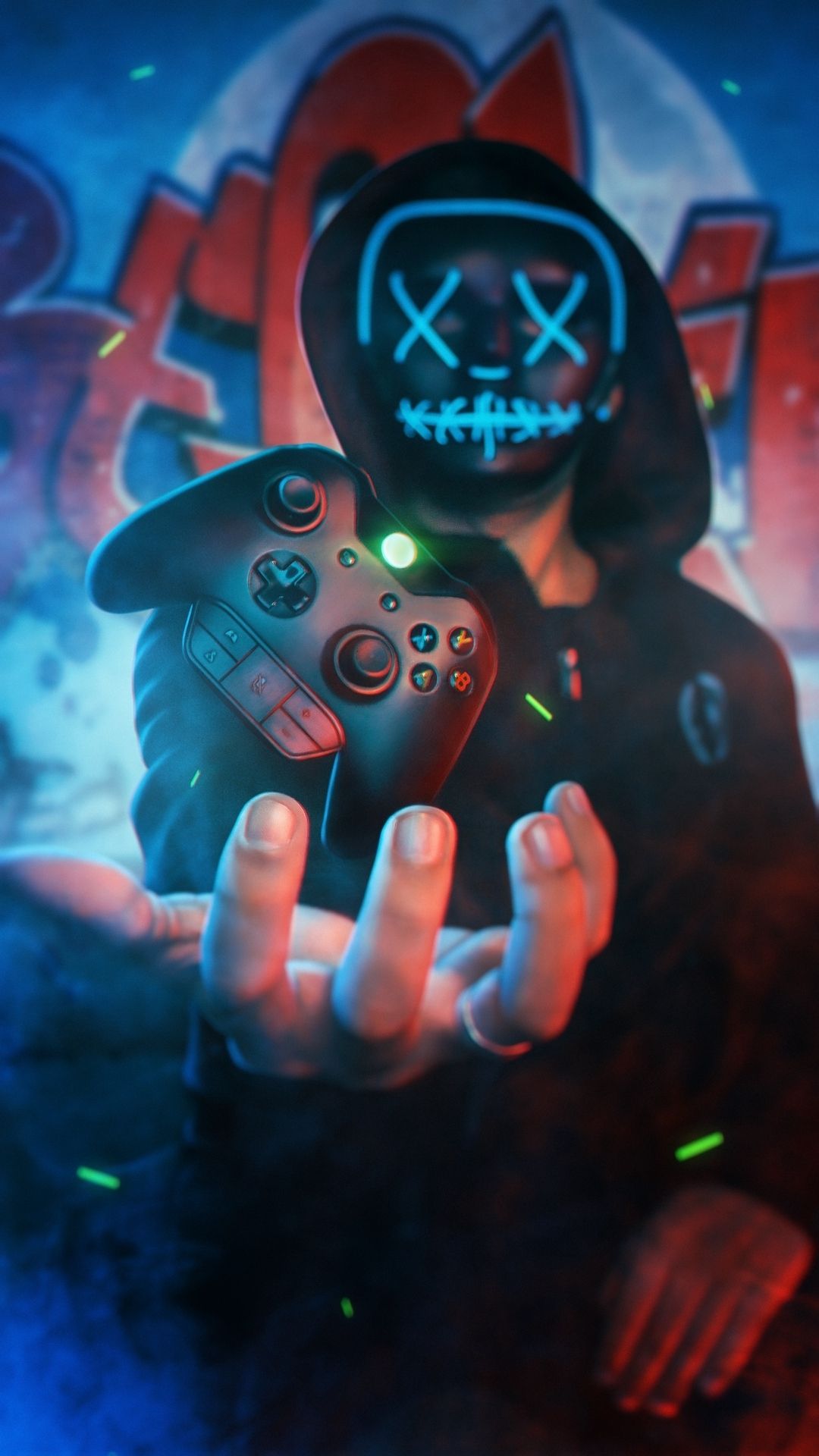 Neon Gamer Controller - games wallpaper for OpersCraft