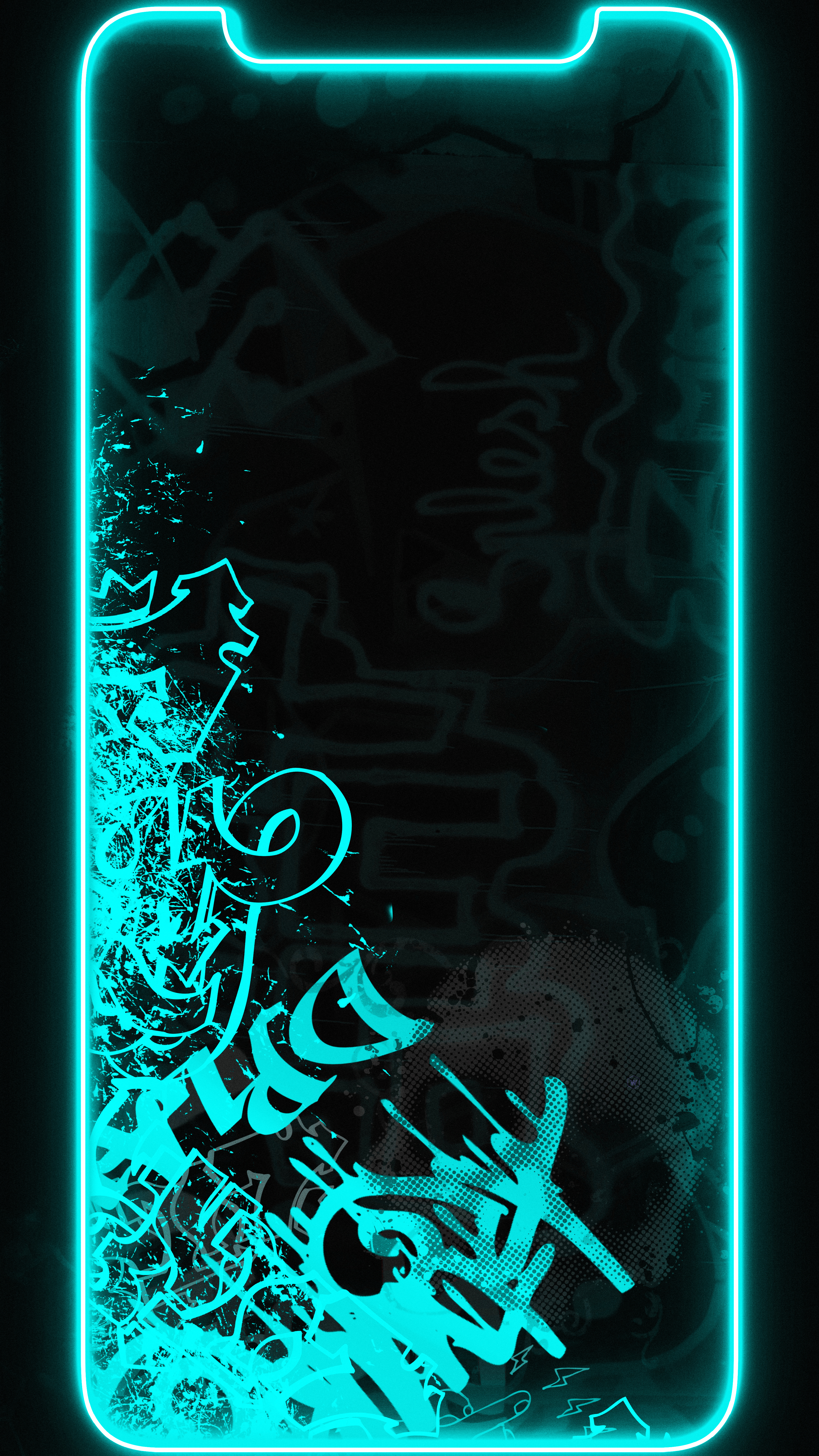 Neon Graffiti Phone Frame - graffiti wallpaper for OpersCraft