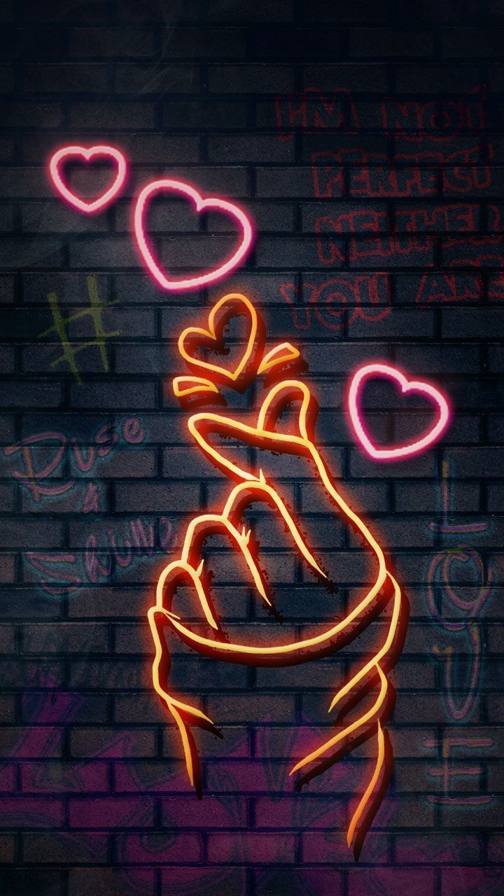 Neon Heart Hand Graffiti - graffiti wallpaper for OpersCraft