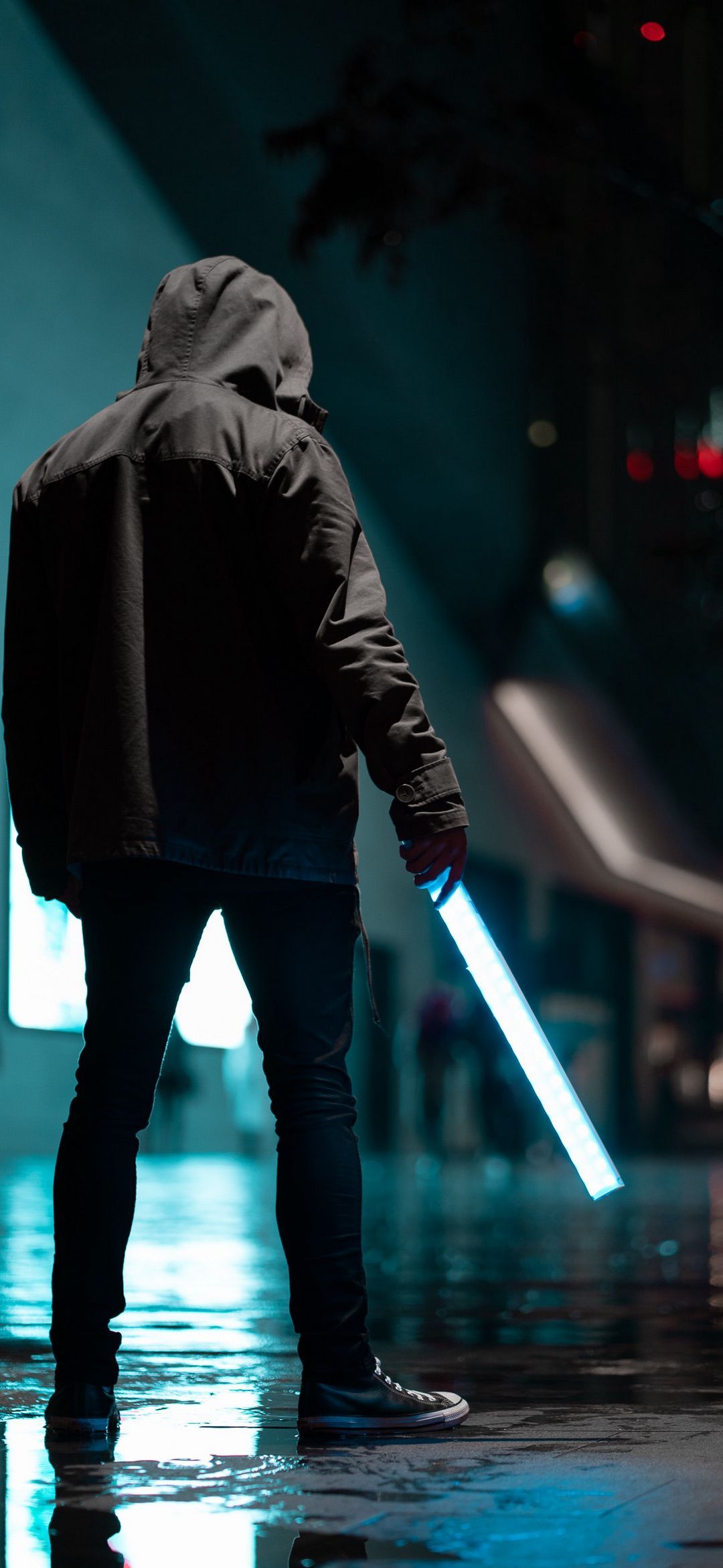 Neon Light Wanderer - cyberpunk wallpaper for OpersCraft