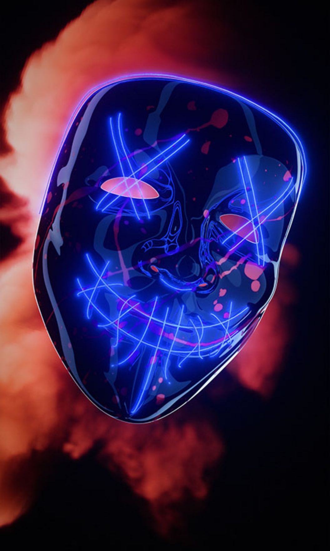 Neon Mask Intrigue - mask wallpaper for OpersCraft