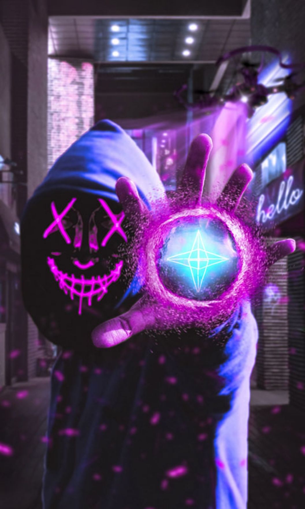 Neon Mask Magic - mask wallpaper for OpersCraft