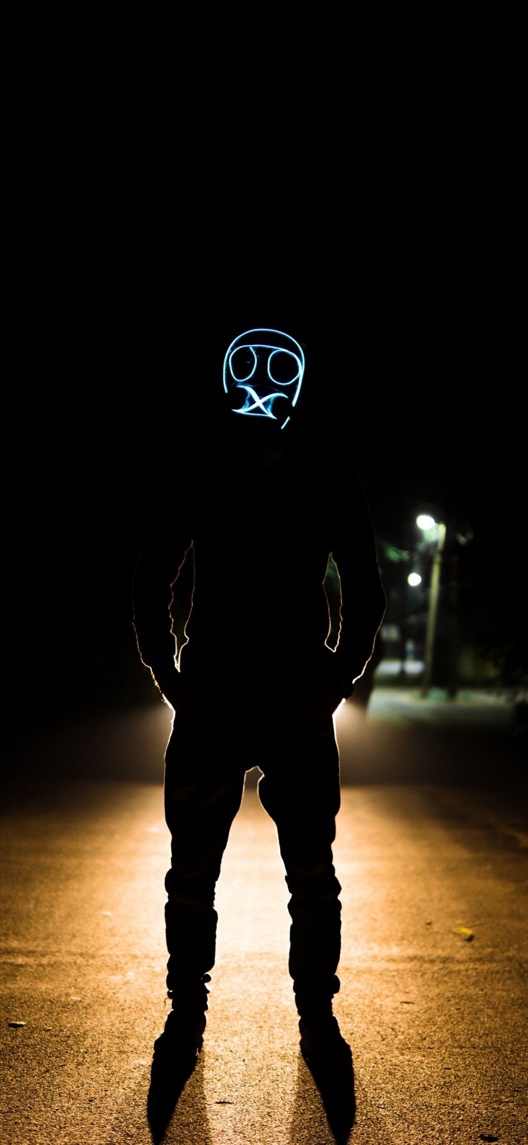 Neon Masked Figure - mask wallpaper for OpersCraft